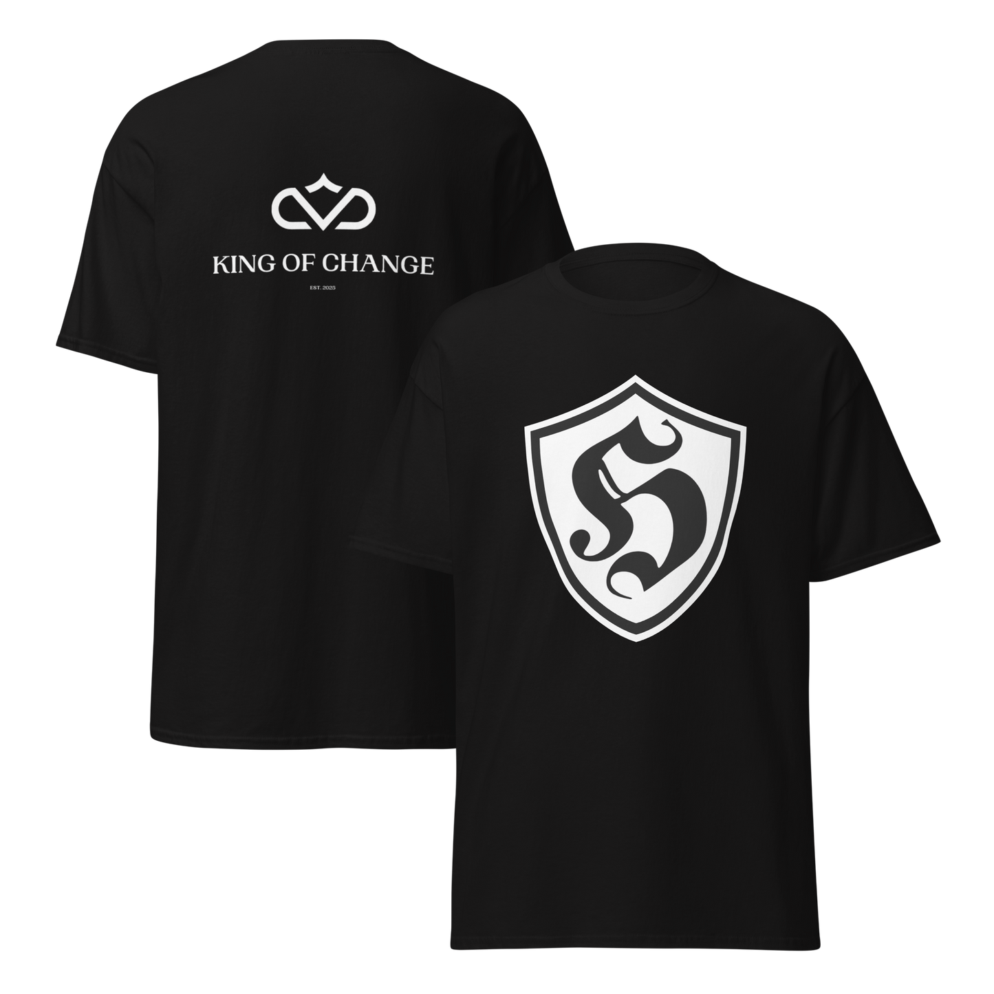 KING OF CHANGE ORIGINAL HOOLIGAN T-SHIRT BLACK FRONT & BACK