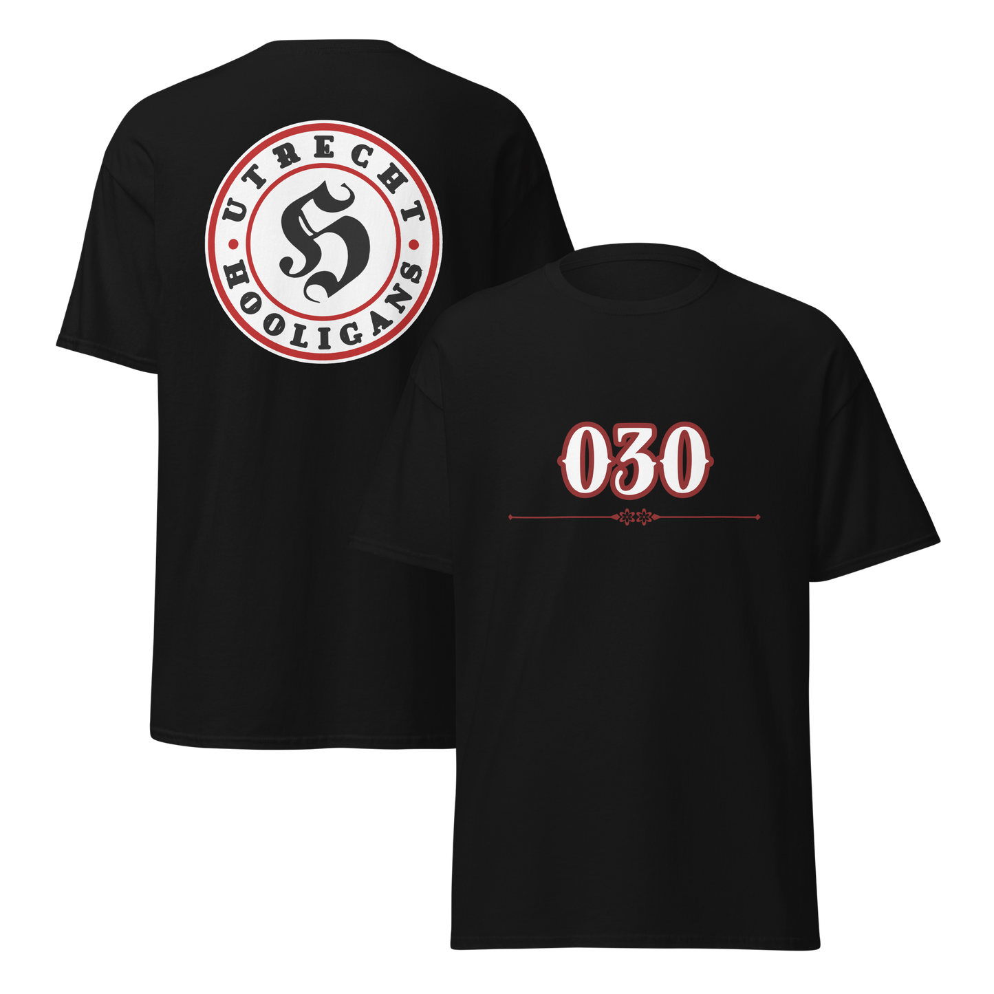 UTRECHT HOOLIGANS T-SHIRT BLACK FRONT & BACK