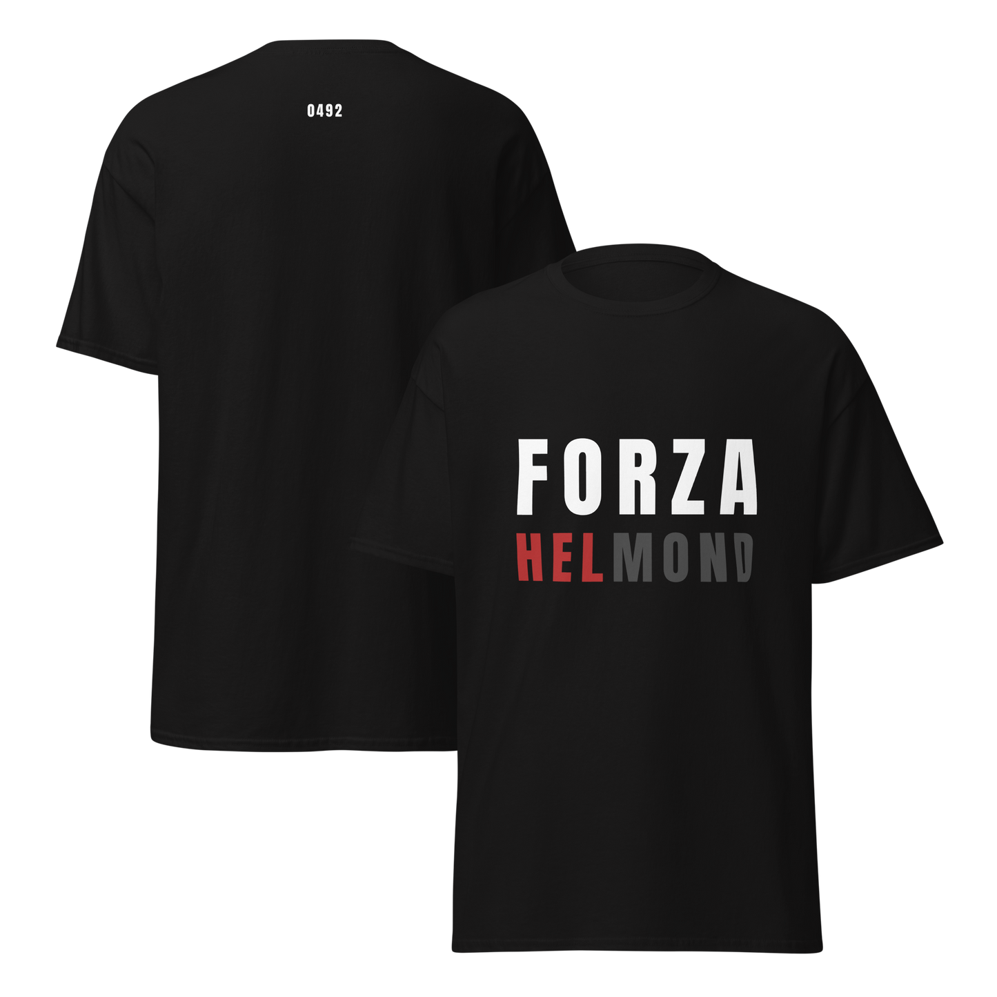 FORZA HELMOND T-SHIRT BLACK FRONT & BACK