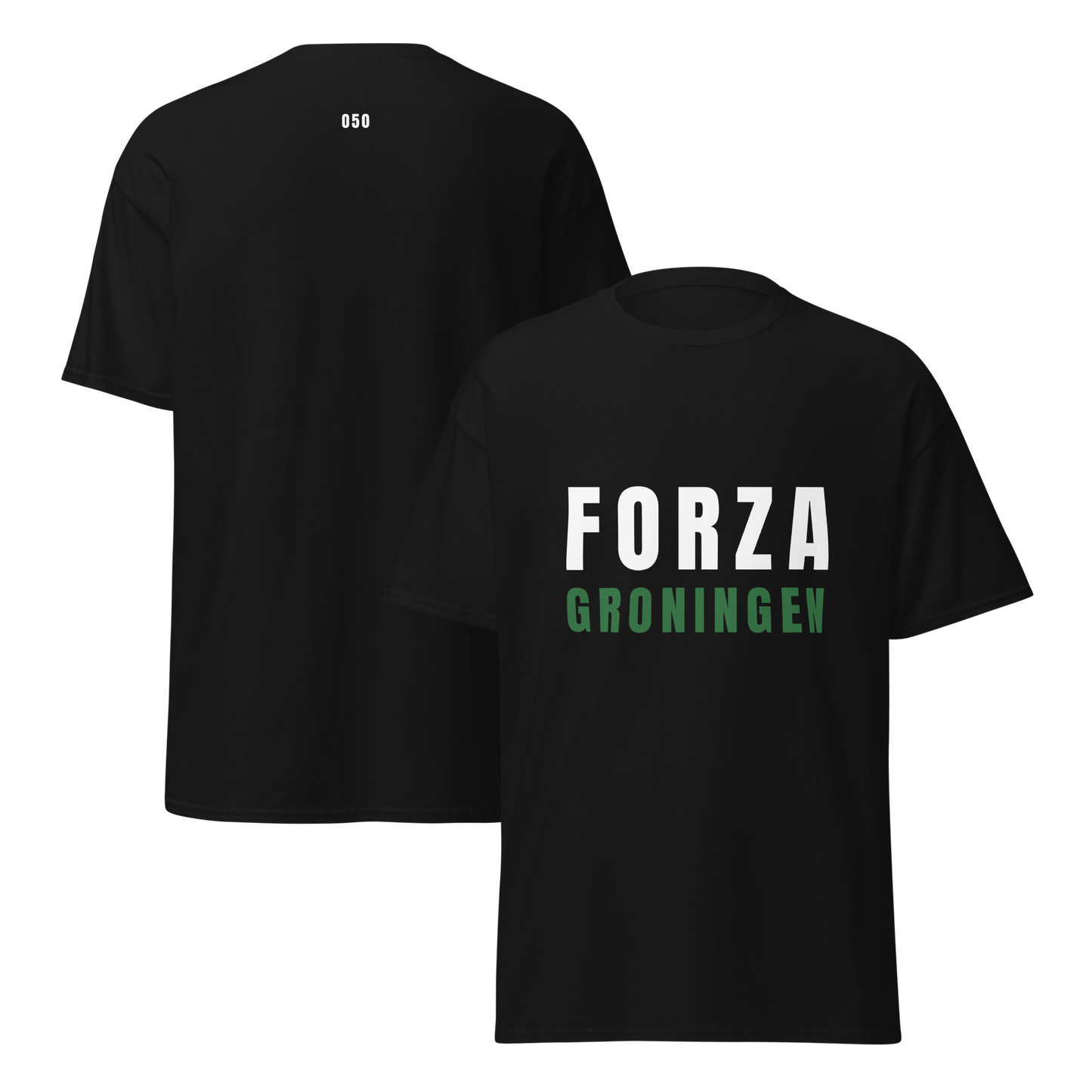 FORZA GRONINGEN T-SHIRT BLACK FRONT & BACK
