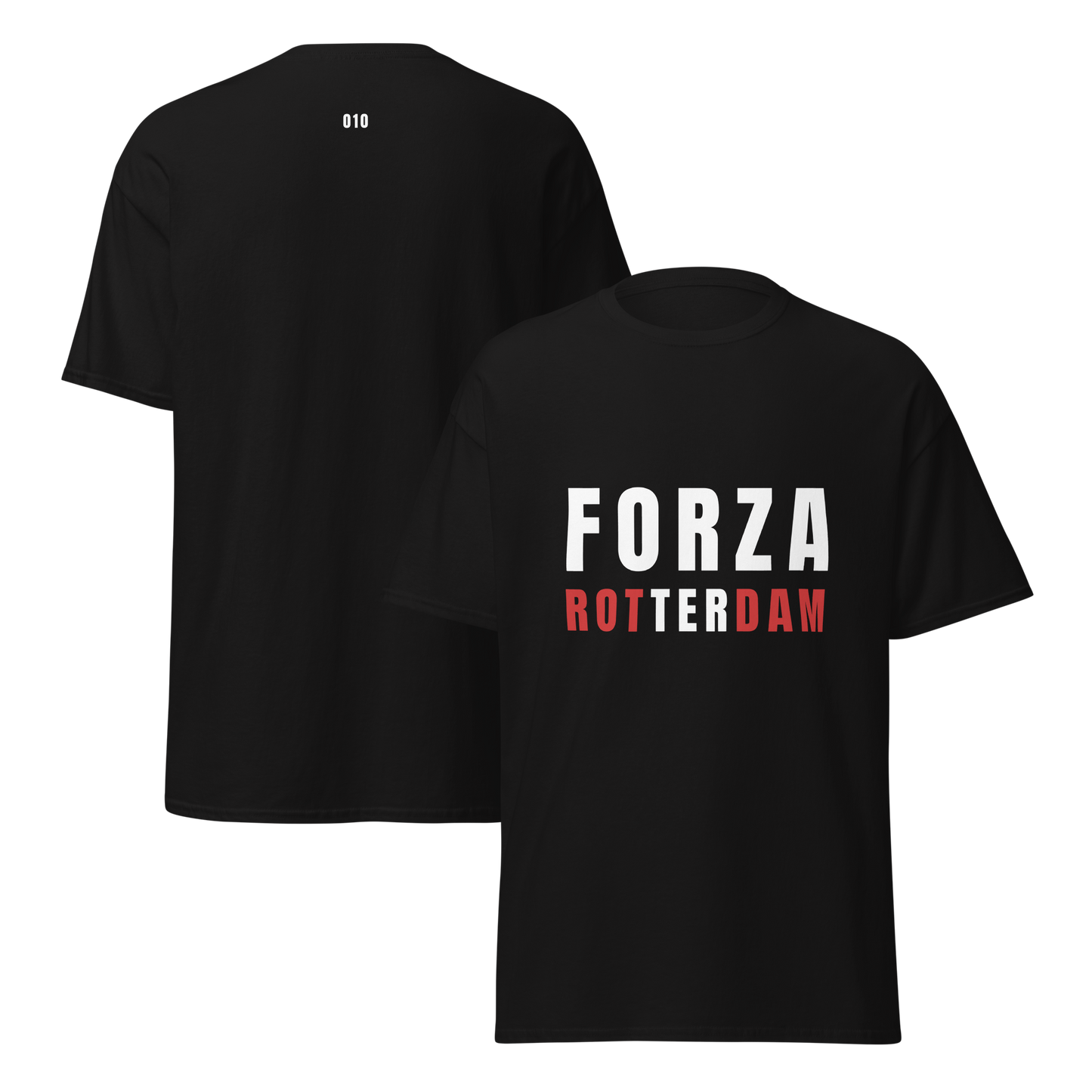 FORZA ROTTERDAM SPANGEN T-SHIRT BLACK FRONT & BACK