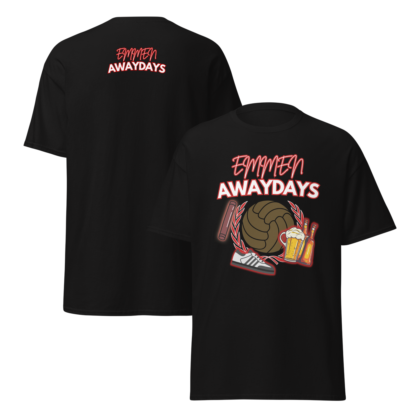 EMMEN AWAYDAYS T-SHIRT BLACK FRONT & BACK