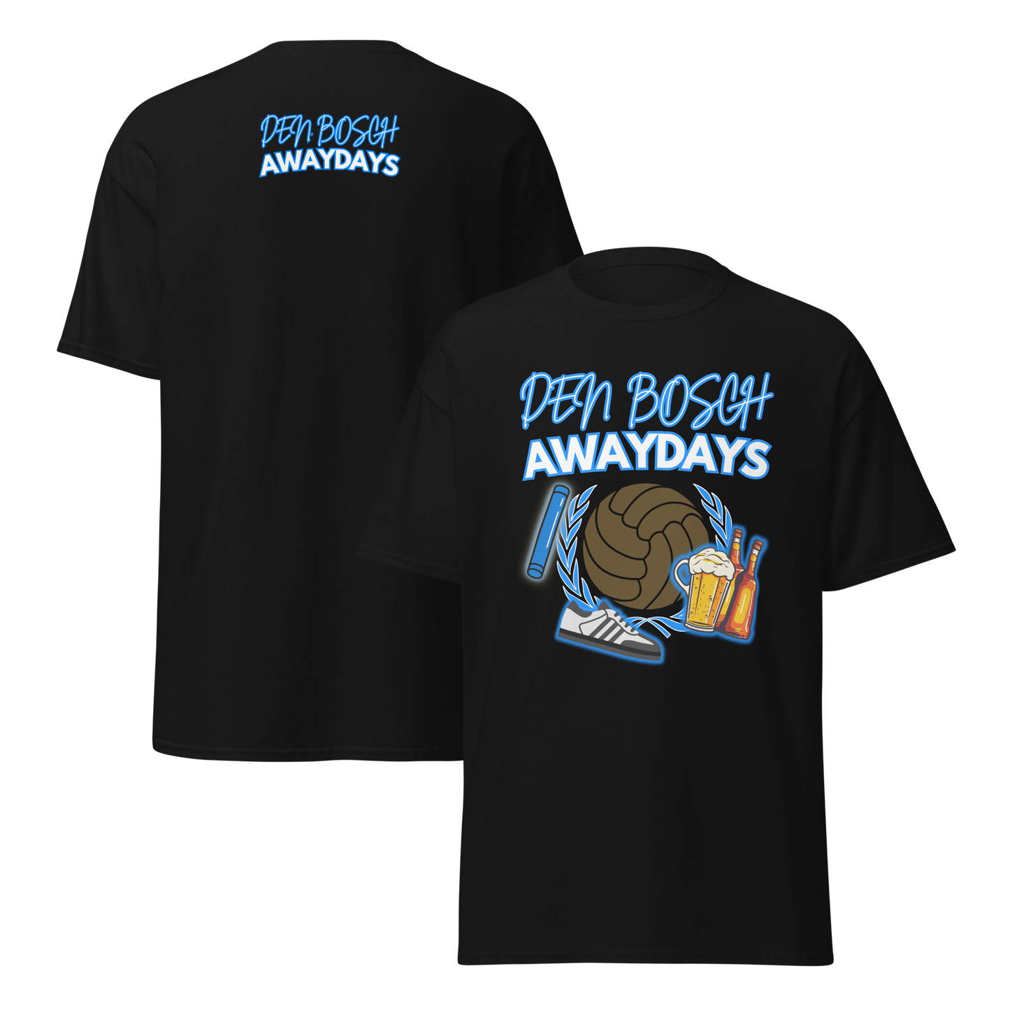 DEN BOSCH AWAYDAYS T-SHIRT BLACK FRONT & BACK