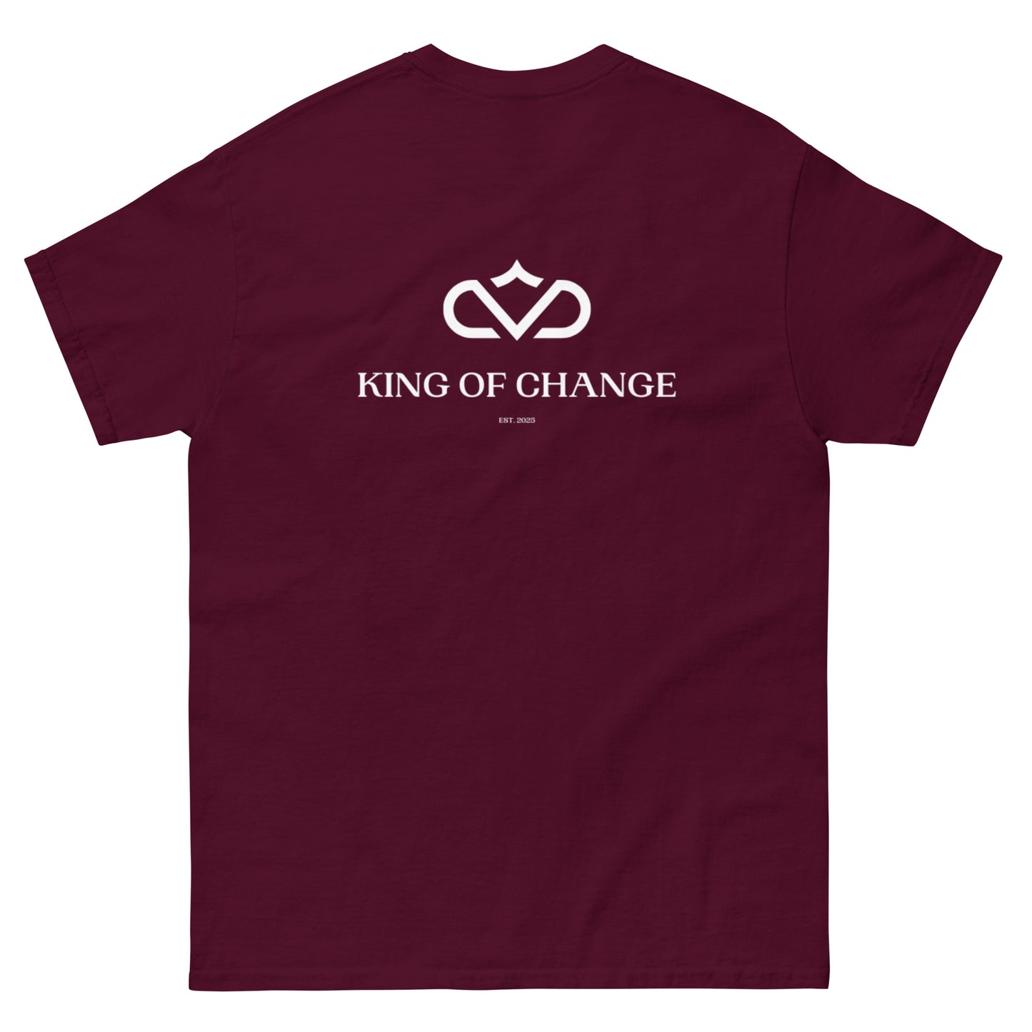 KING OF CHANGE ORIGINAL T-SHIRT MAROON BACK