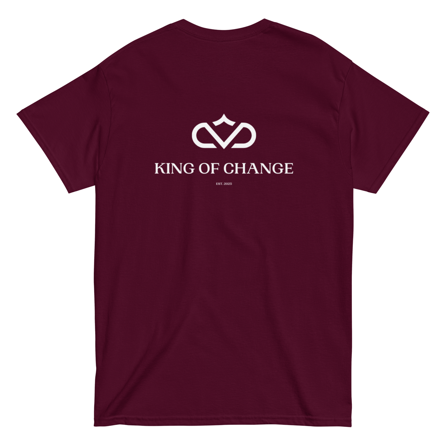 KING OF CHANGE ORIGINAL T-SHIRT MAROON BACK 2