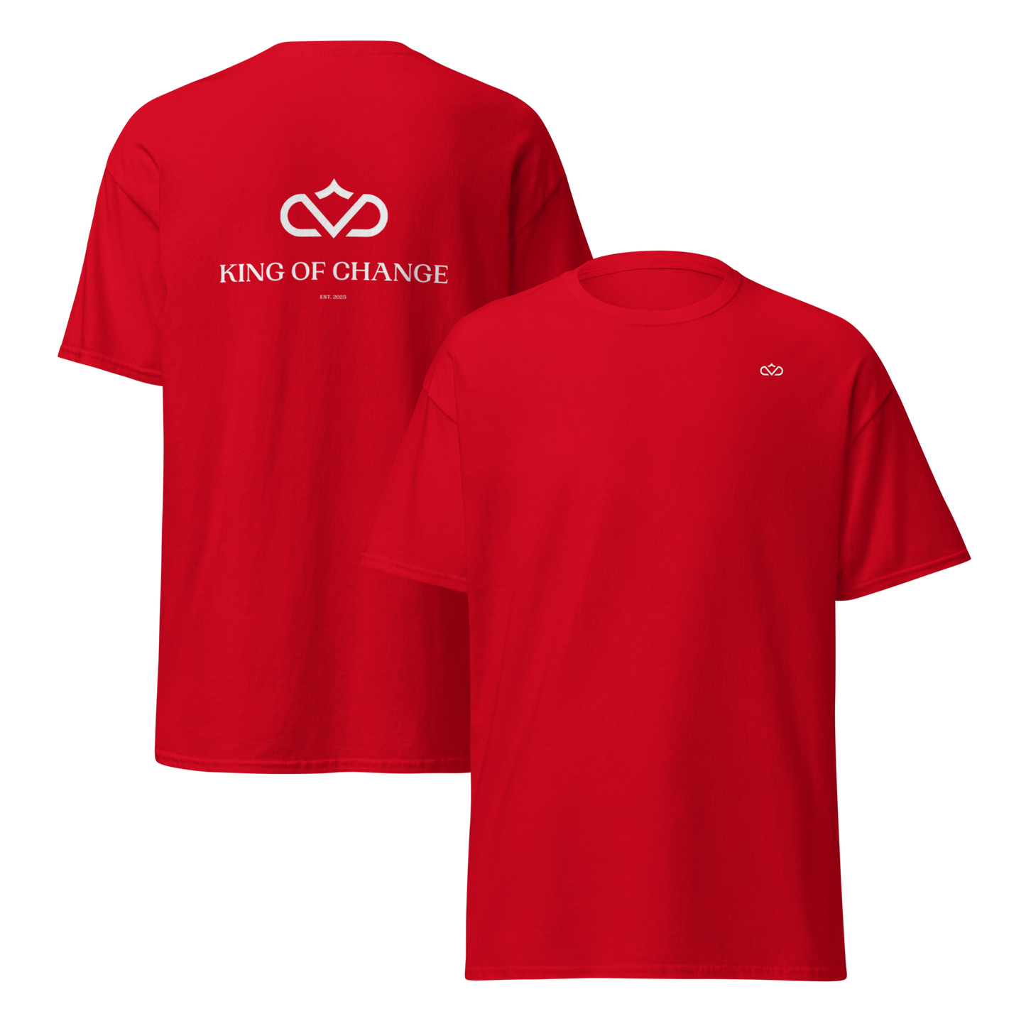 KING OF CHANGE ORIGINAL T-SHIRT RED FRONT & BACK