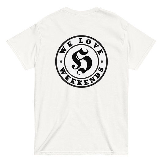 KING OF CHANGE ORIGINAL WE LOVE WEEKENDS T-SHIRT WHITE BACK 2