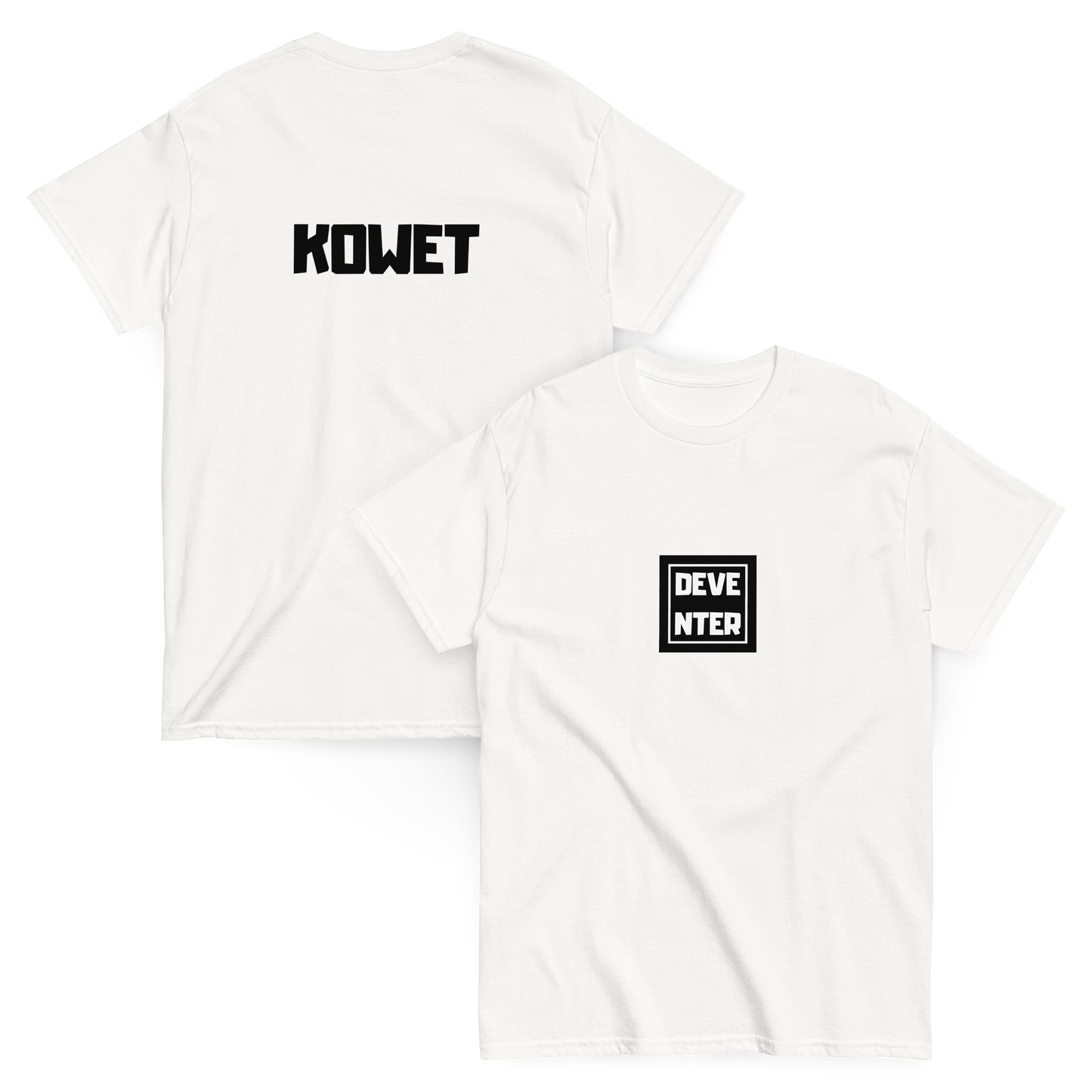 DEVENTER KOWET T-SHIRT WHITE FRONT & BACK