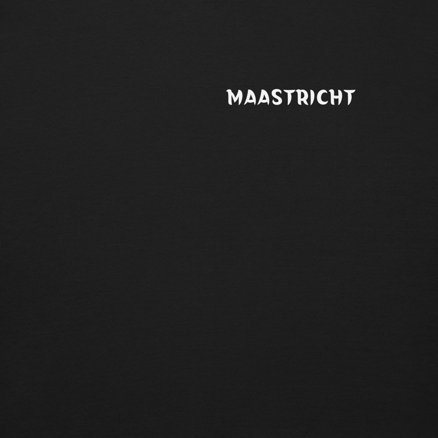 MAASTRICHT LEGACY SWEATER BLACK CLOSE UP CITY NAME