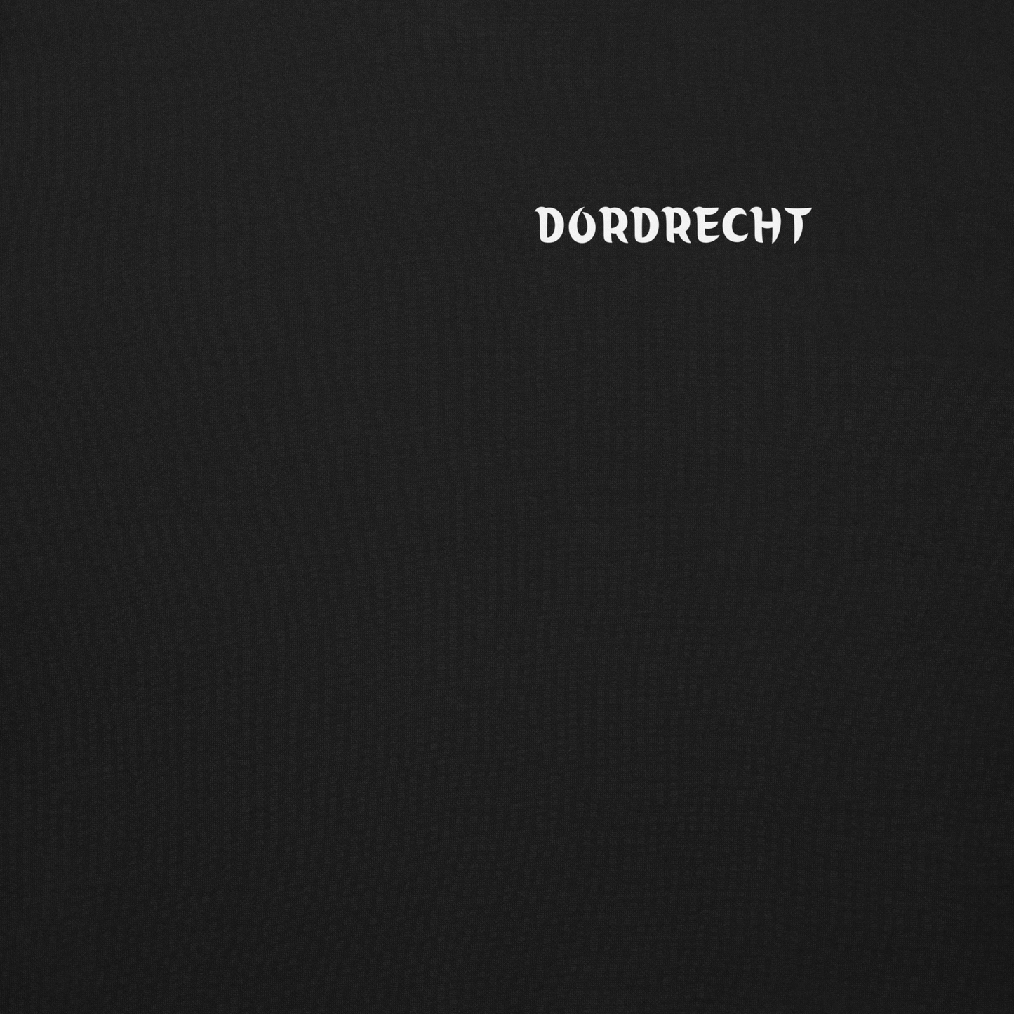 DORDRECHT LEGACY SWEATER BLACK CLOSE UP CITY NAME