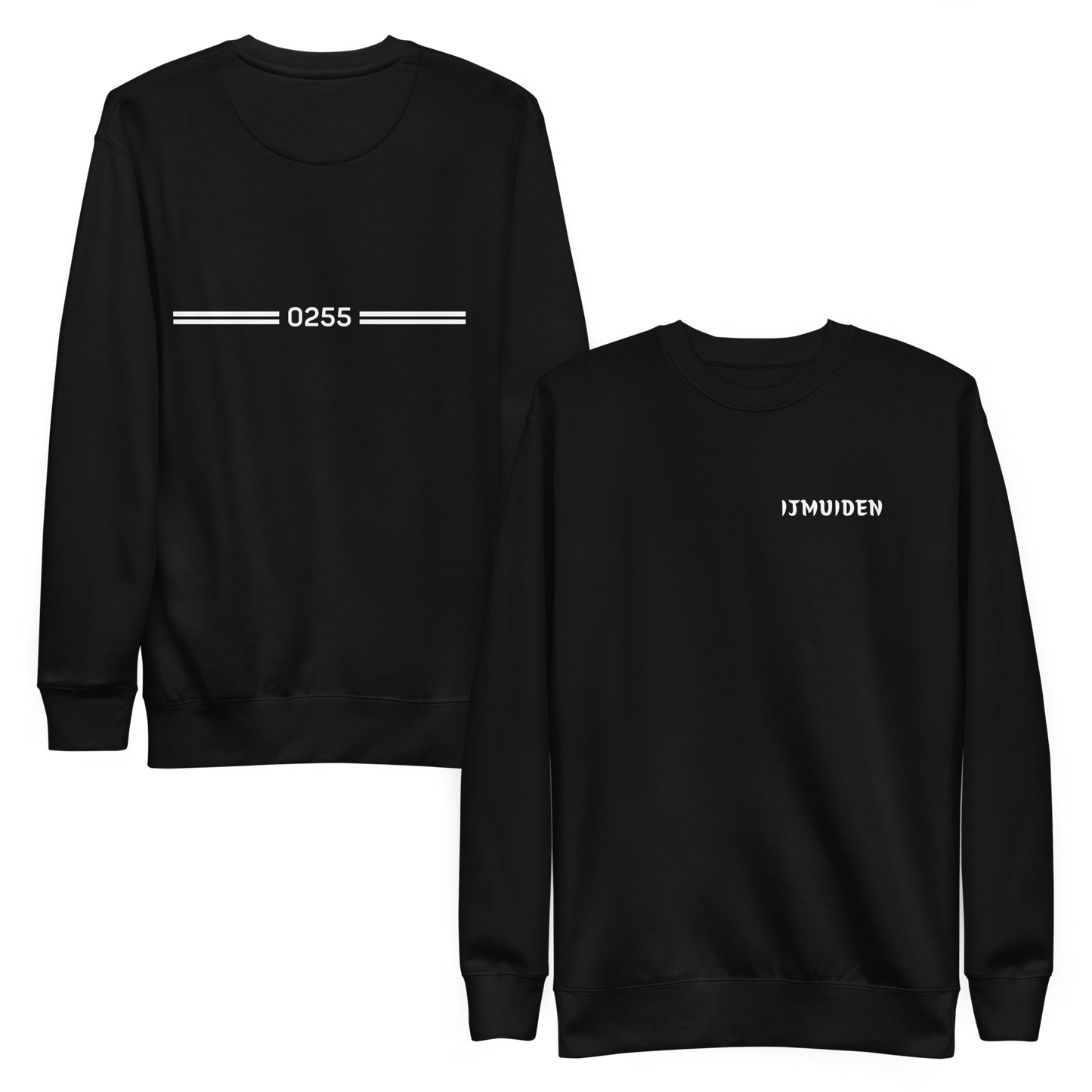 IJMUIDEN LEGACY SWEATER BLACK FRONT & BACK