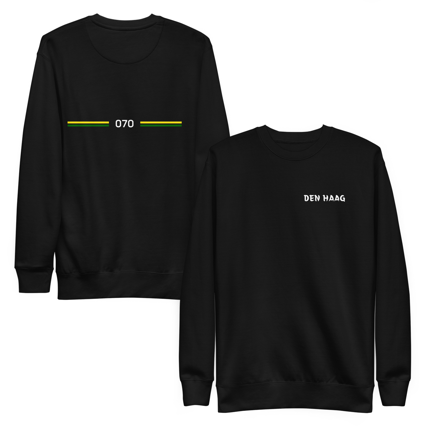 DEN HAAG LEGACY SWEATER BLACK FRONT & BACK