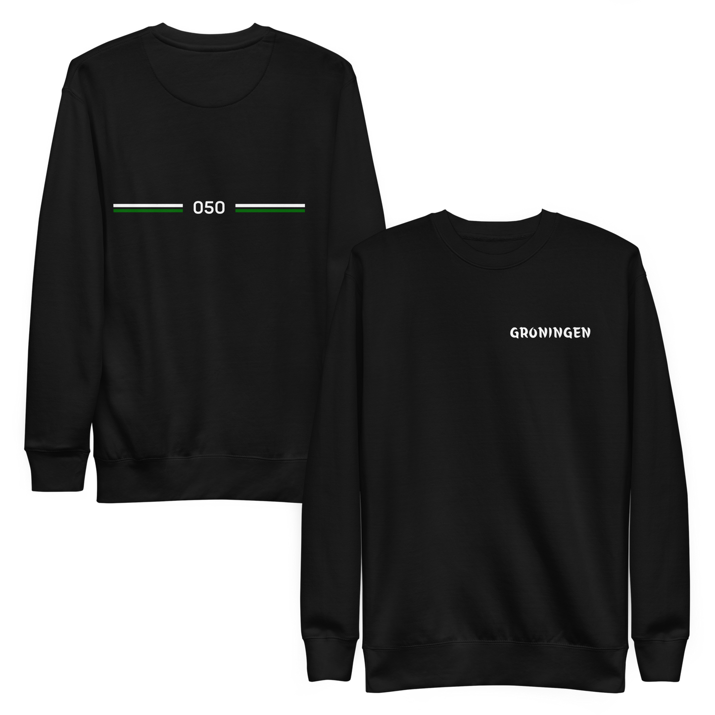 GRONINGEN LEGACY SWEATER BLACK FRONT & BACK