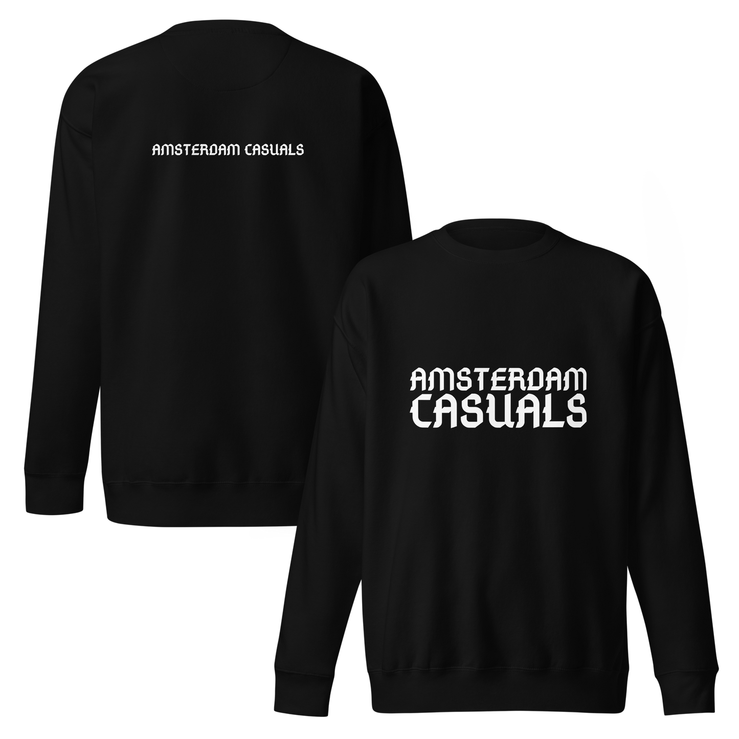 AMSTERDAM CASUALS SWEATER BLACK FRONT & BACK