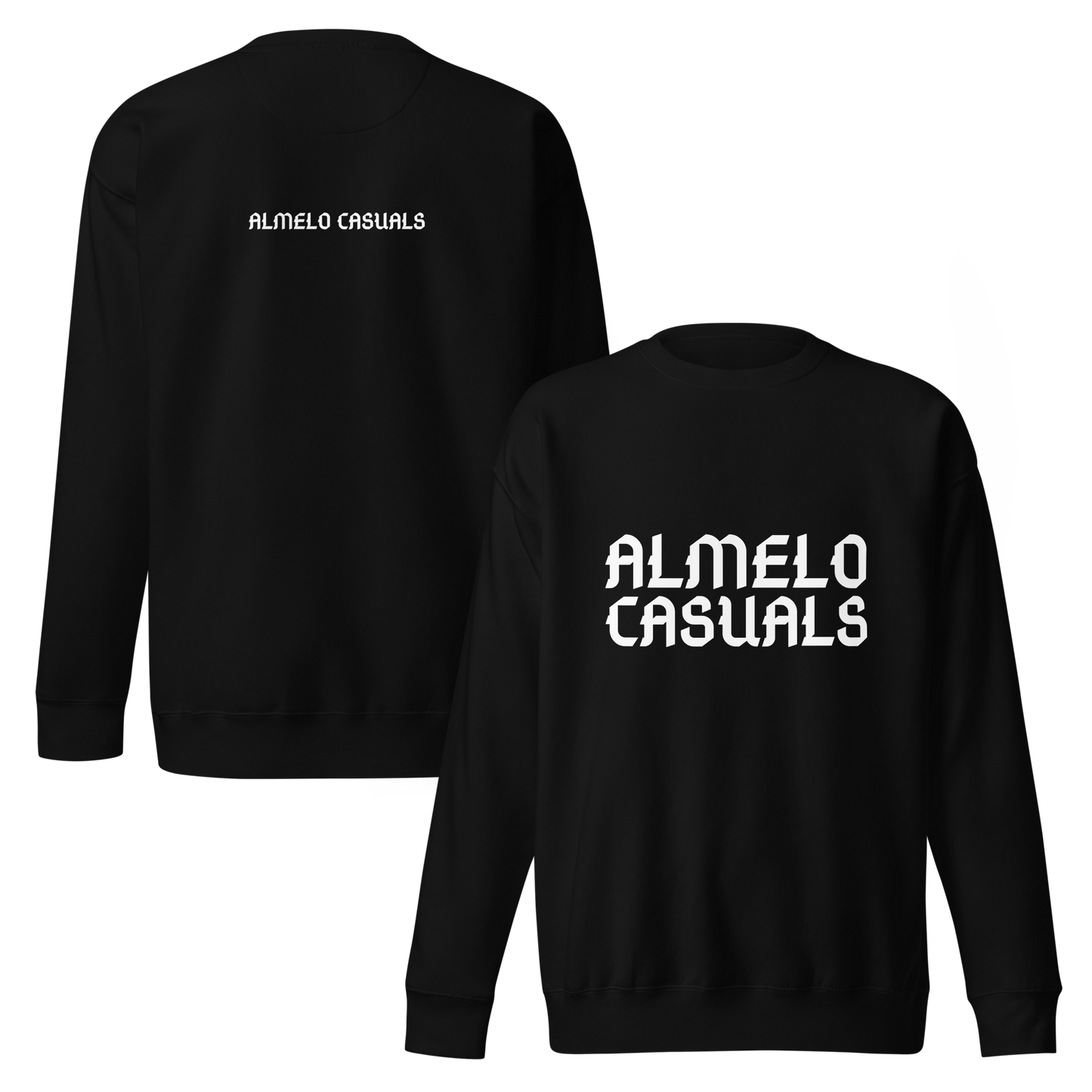 ALMELO CASUALS SWEATER BLACK FRONT & BACK