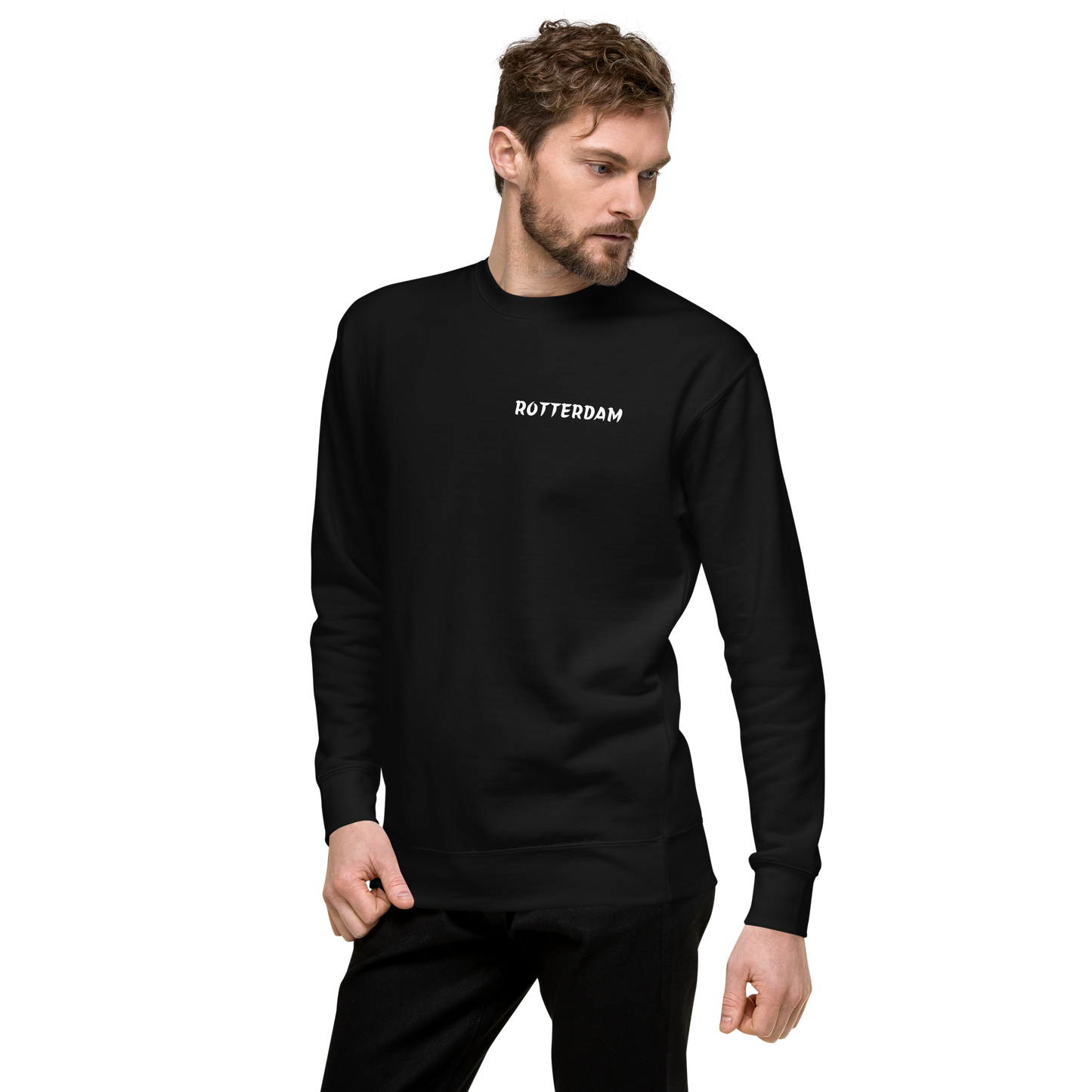 ROTTERDAM LEGACY SWEATER BLACK MOCK UP MAN 3