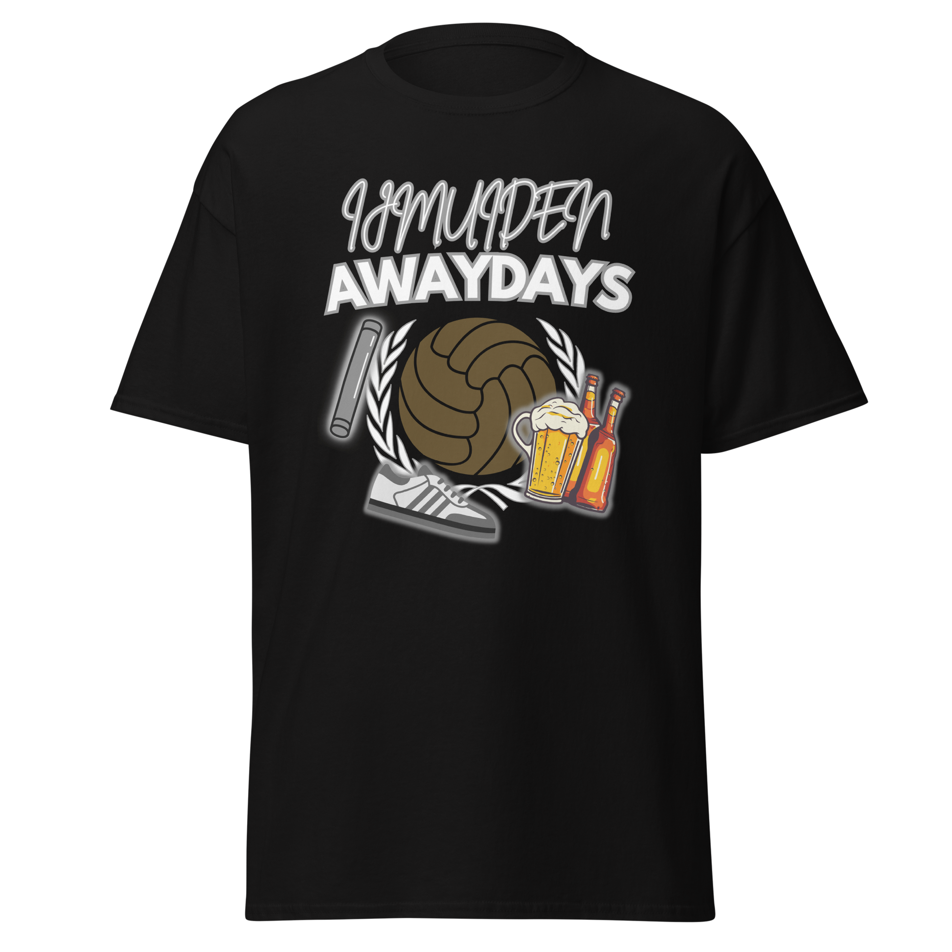 IJMUIDEN AWAYDAYS T-SHIRT BLACK FRONT 2