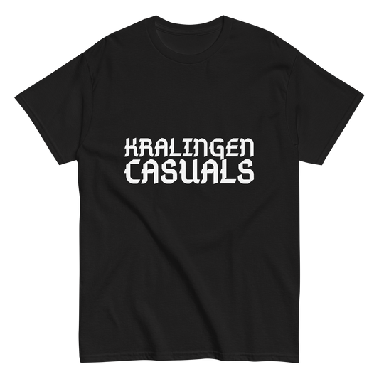 KRALINGEN CASUALS T-SHIRT BLACK FRONT