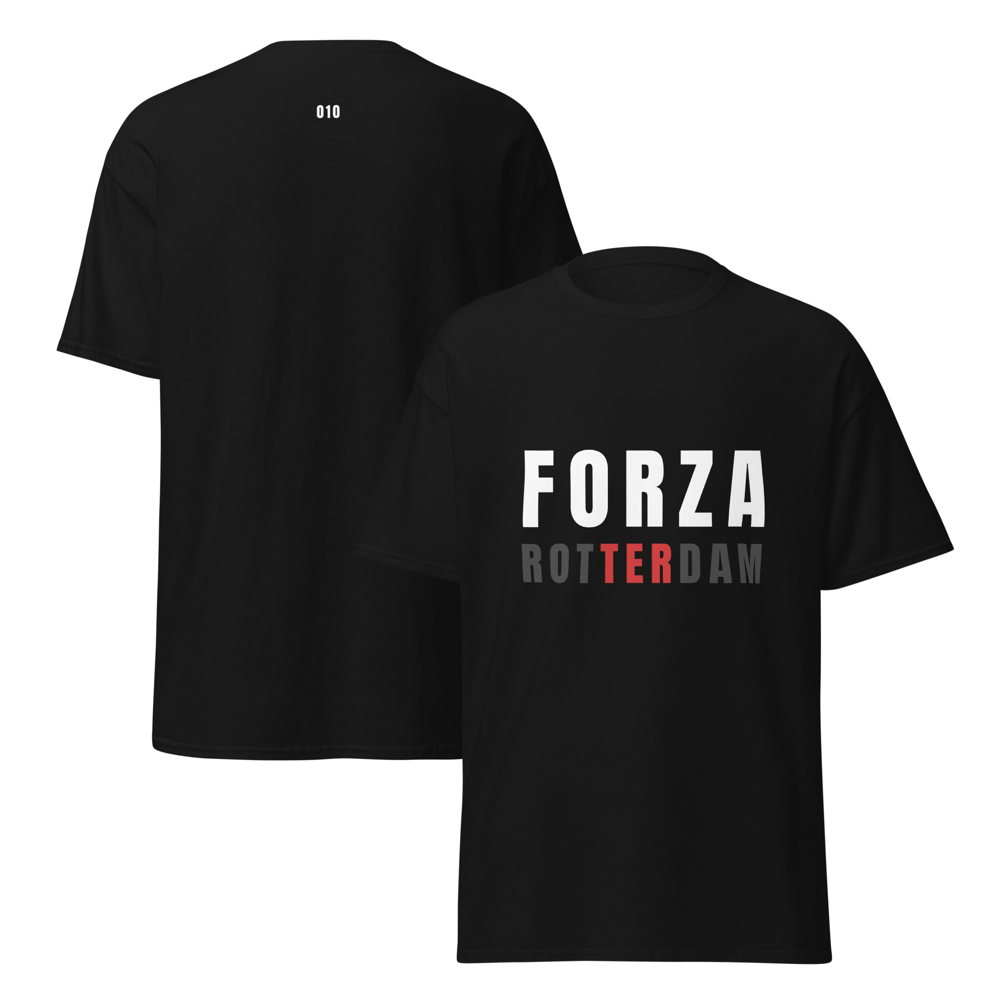 FORZA ROTTERDAM KRALINGEN T-SHIRT BLACK FRONT & BACK