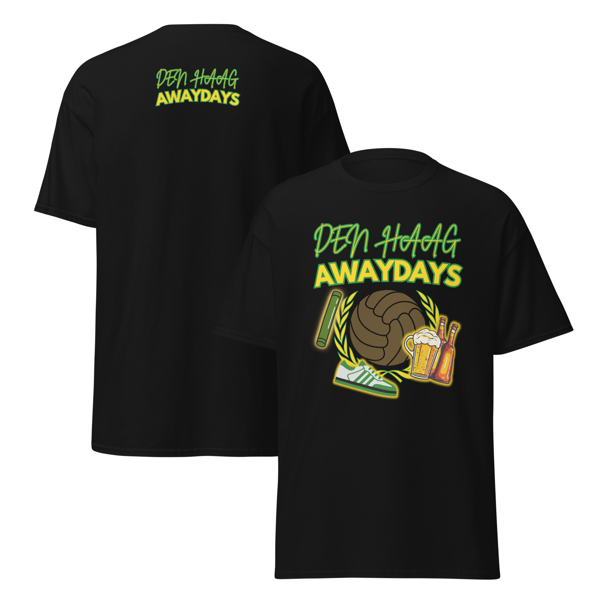 DEN HAAG AWAYDAYS T-SHIRT BLACK FRONT  & BACK