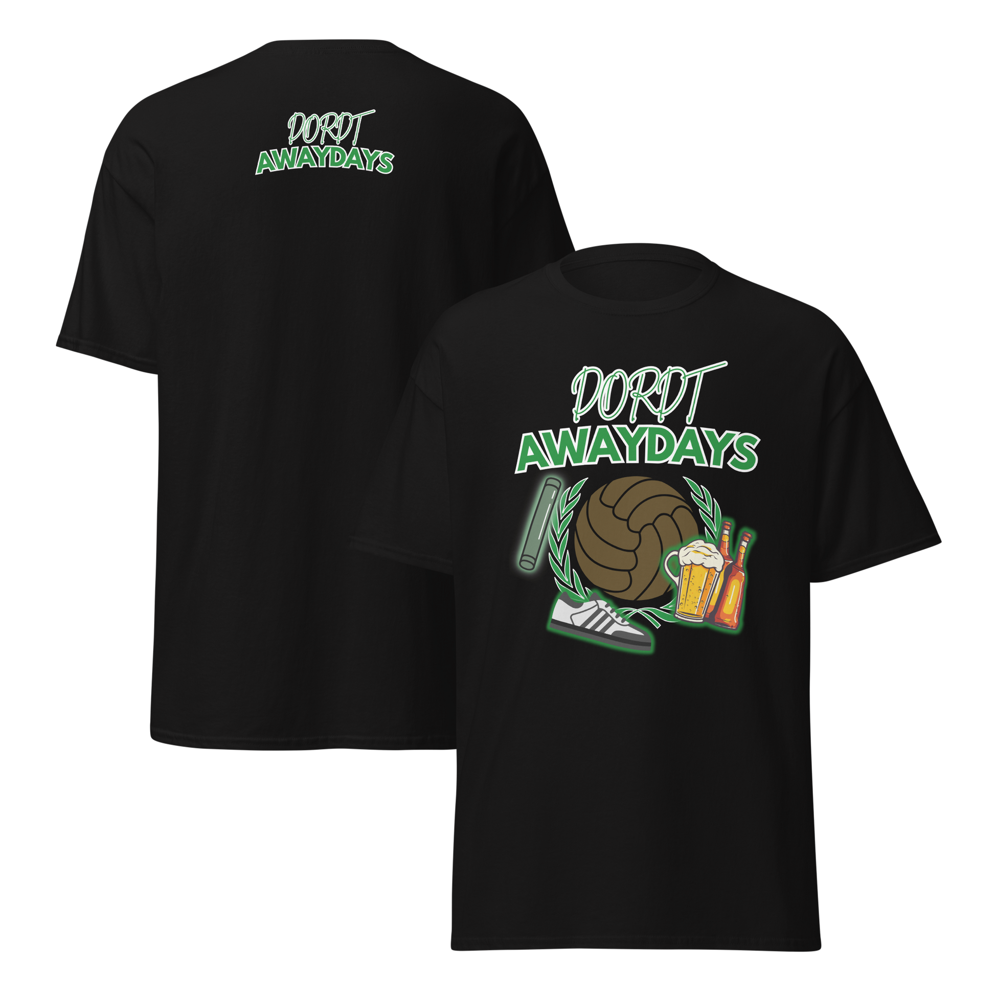 DORDT AWAYDAYS T-SHIRT BLACK FRONT & BACK