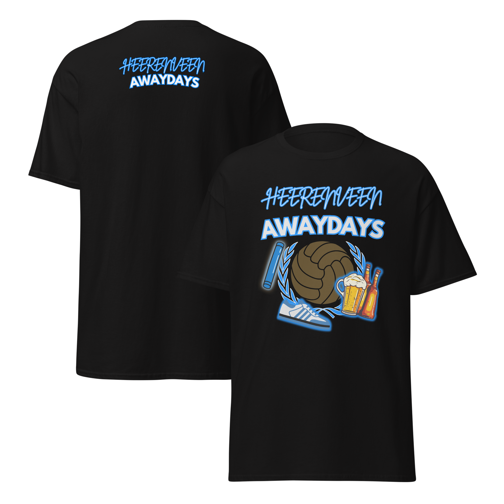 HEERENVEEN AWAYDAYS T-SHIRT BLACK FRONT & BACK