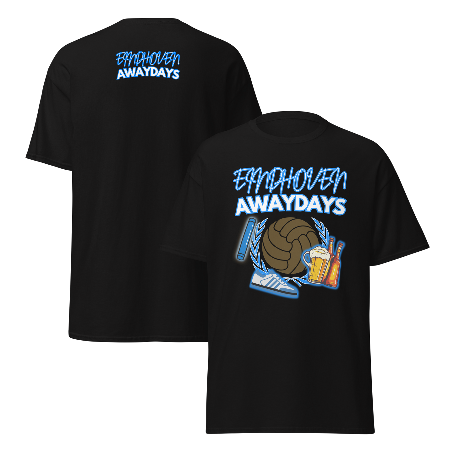 EINDHOVEN (FC) AWAYDAYS T-SHIRT BLACK FRONT & BACK