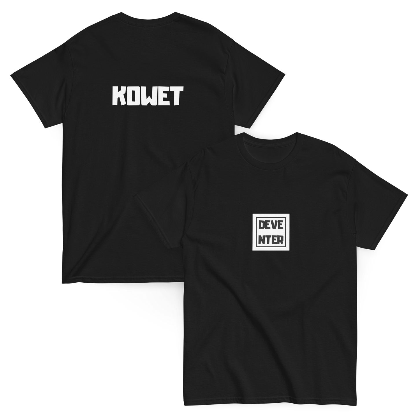 DEVENTER KOWET T-SHIRT BLACK FRONT & BACK