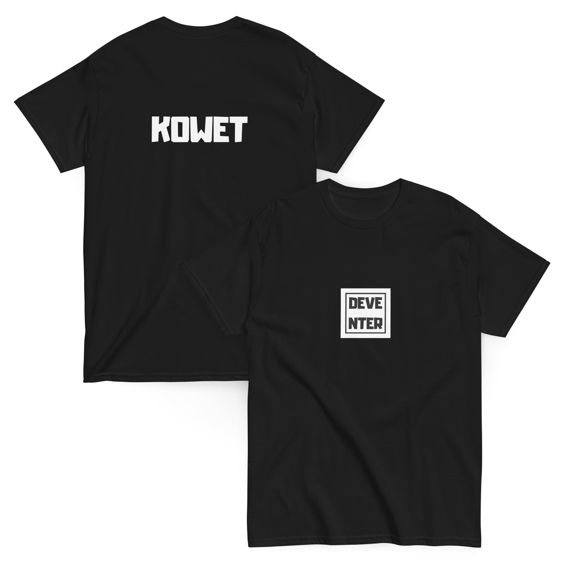 DEVENTER KOWET T-SHIRT BLACK FRONT & BACK