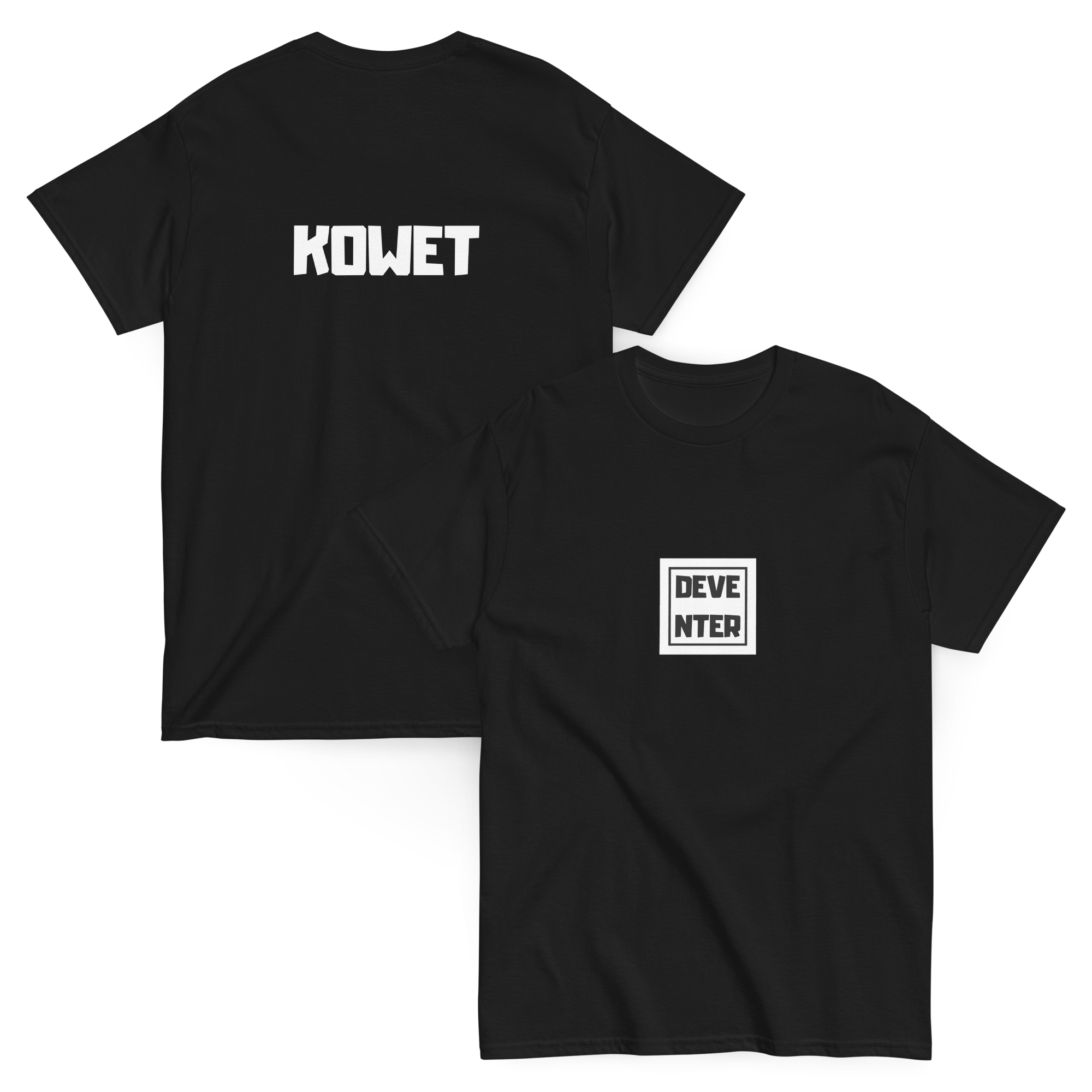 DEVENTER KOWET T-SHIRT BLACK FRONT & BACK