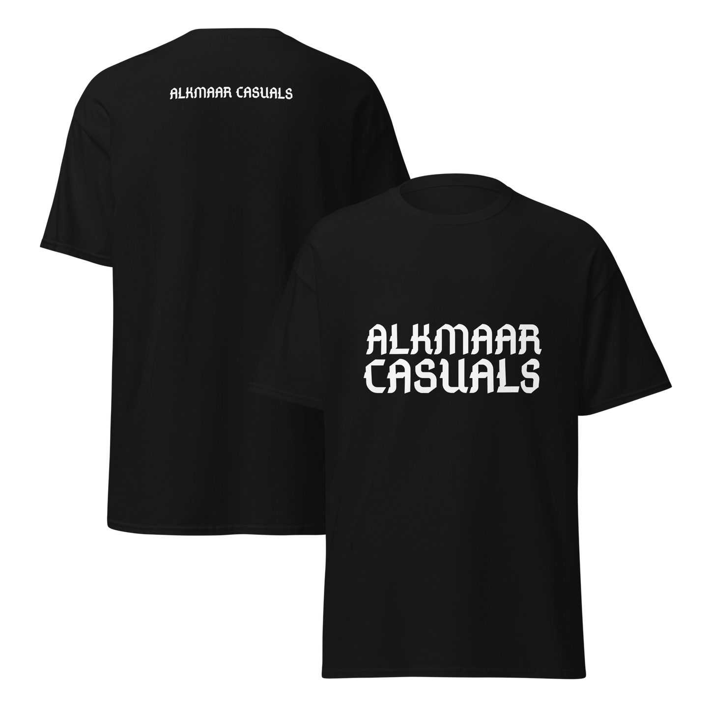 ALKMAAR CASUALS T-SHIRT BLACK FRONT & BACK