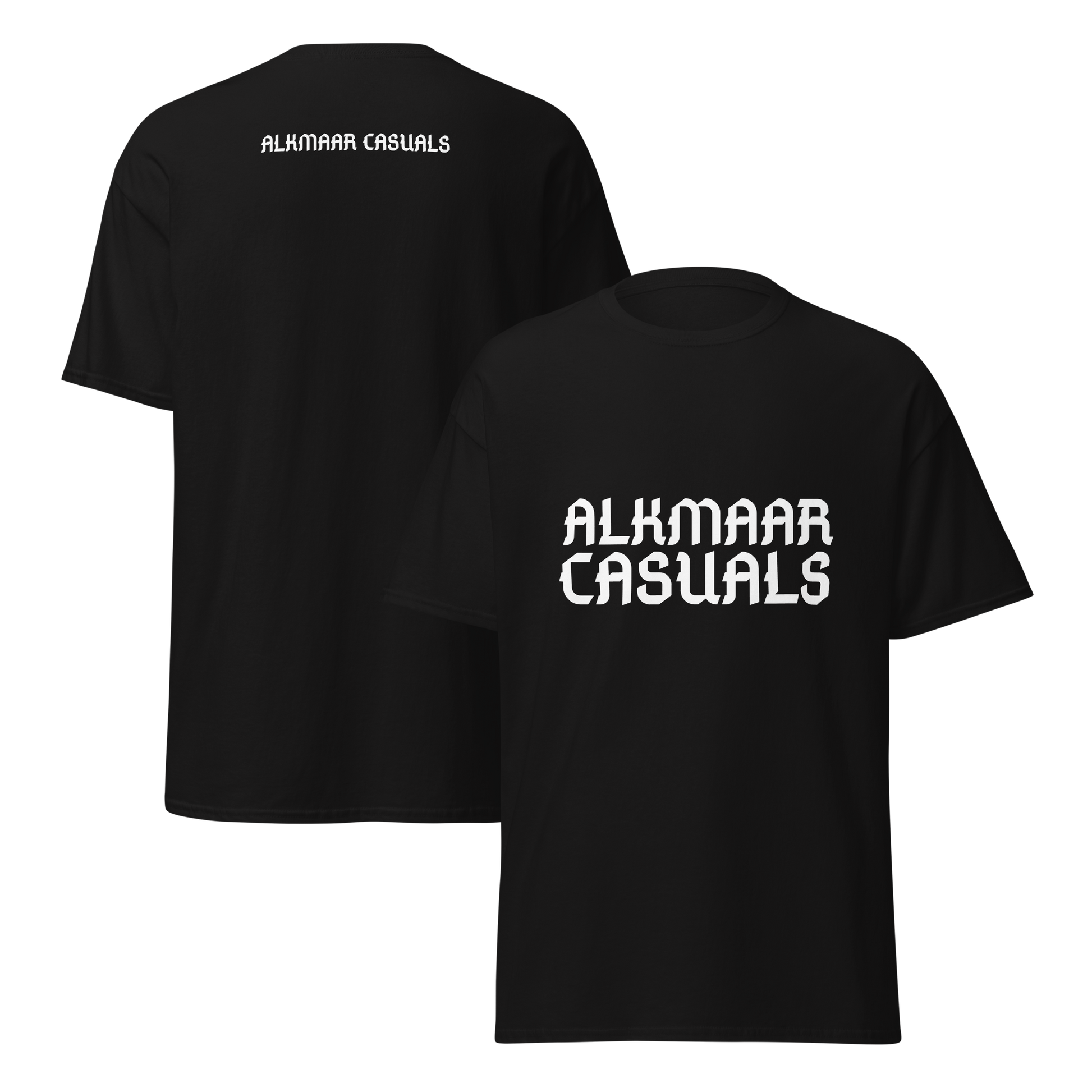 ALKMAAR CASUALS T-SHIRT BLACK FRONT & BACK