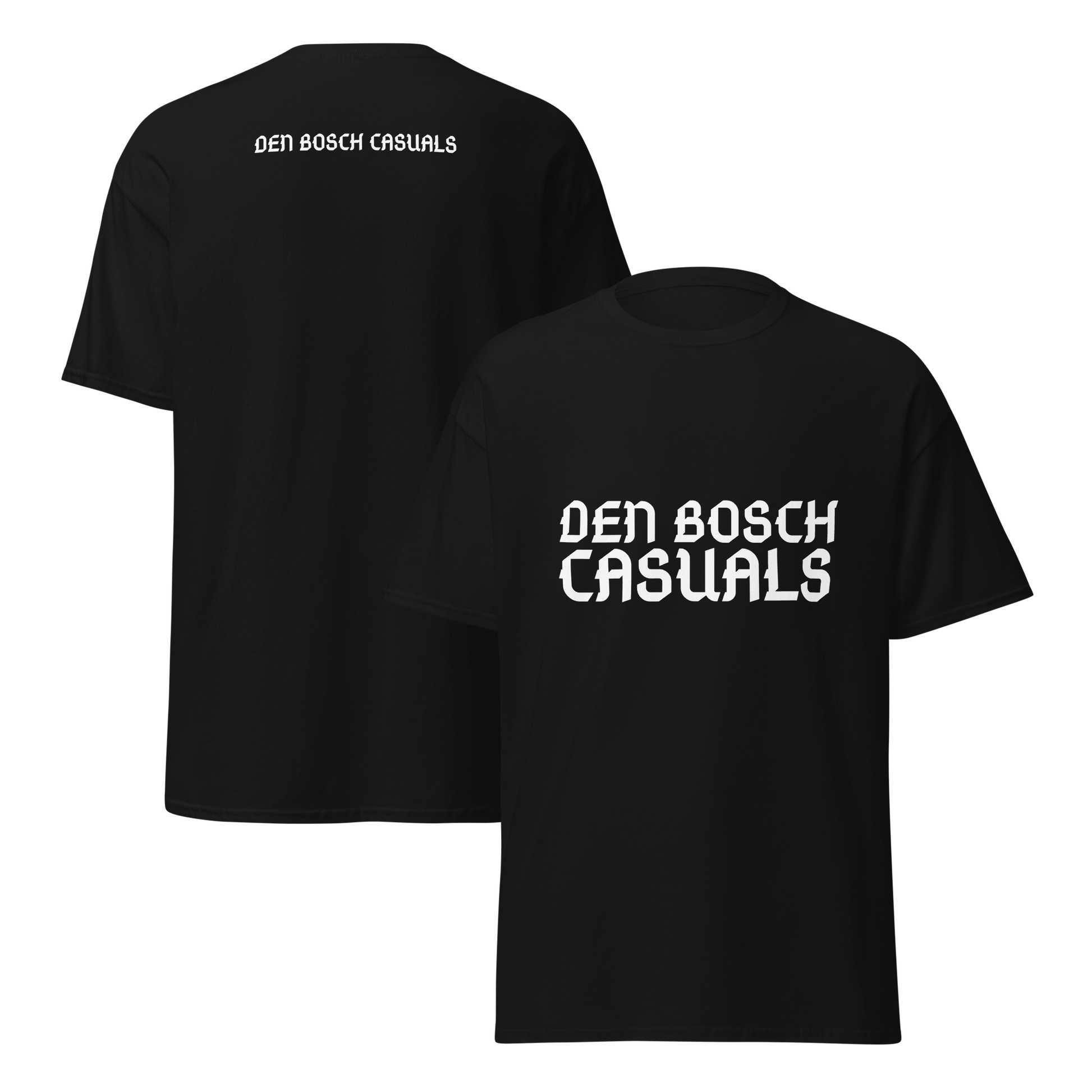 DEN BOSCH CASUALS T-SHIRT BLACK FRONT & BACK