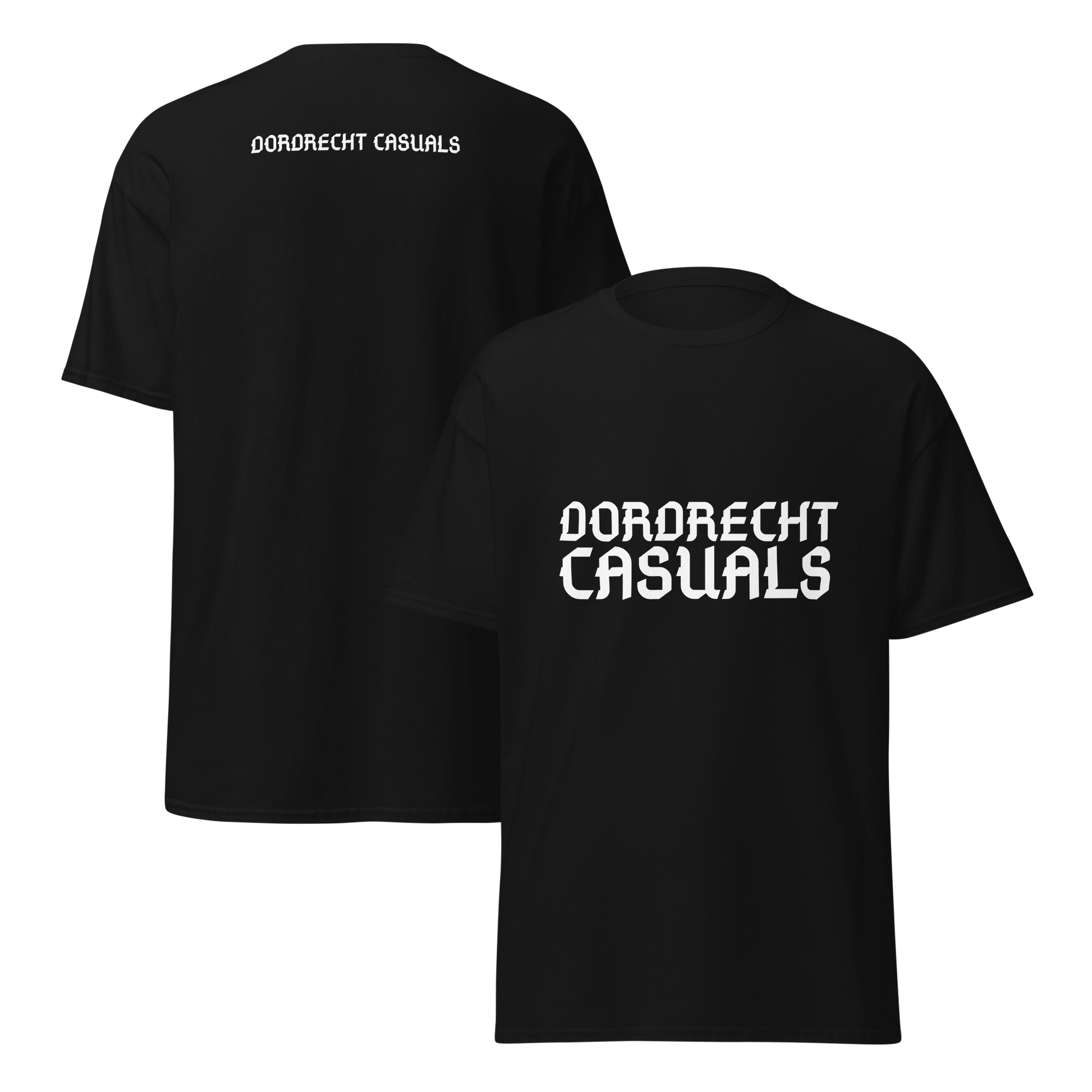 DORDRECHT CASUALS T-SHIRT BLACK FRONT & BACK