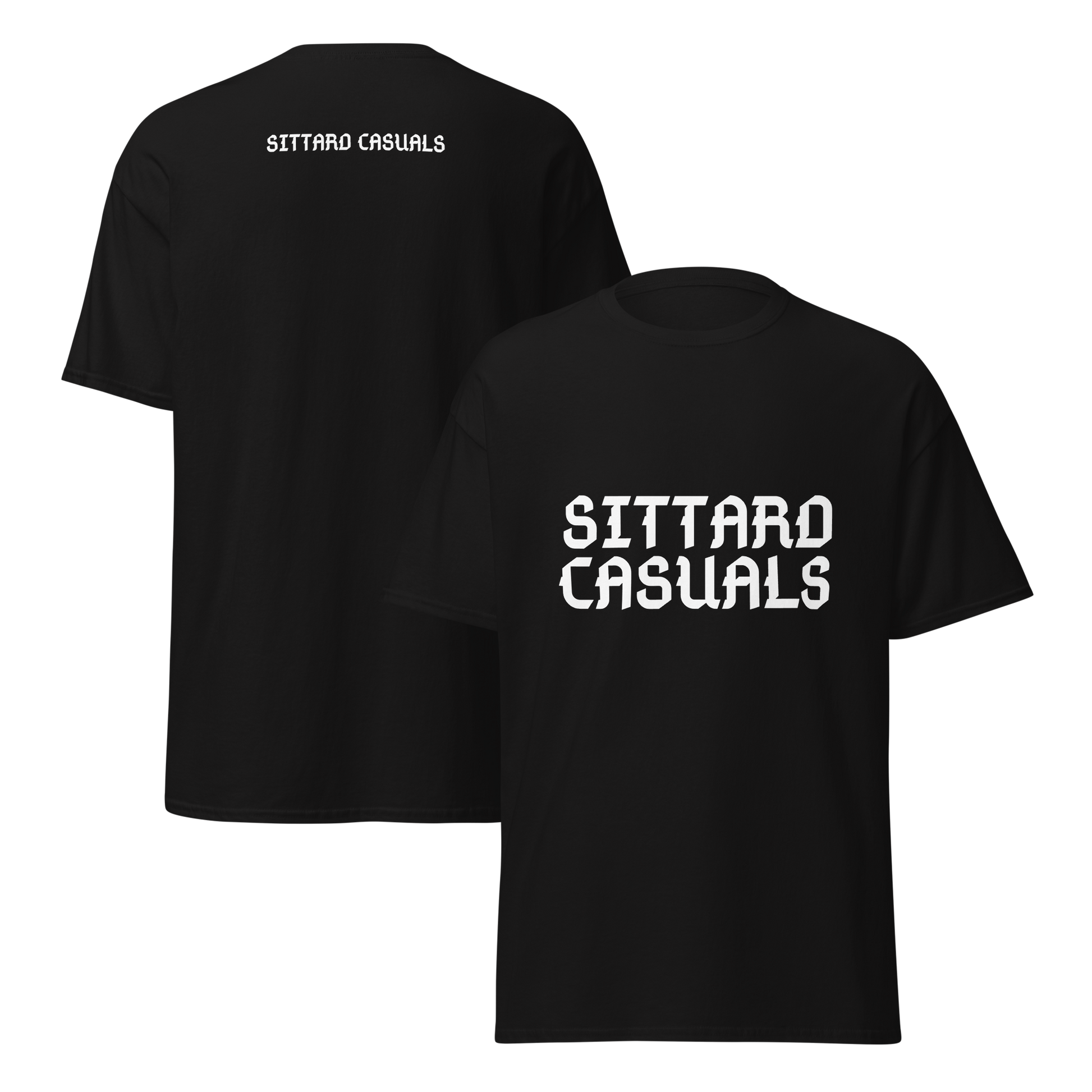 SITTARD CASUALS T-SHIRT BLACK FRONT & BACK