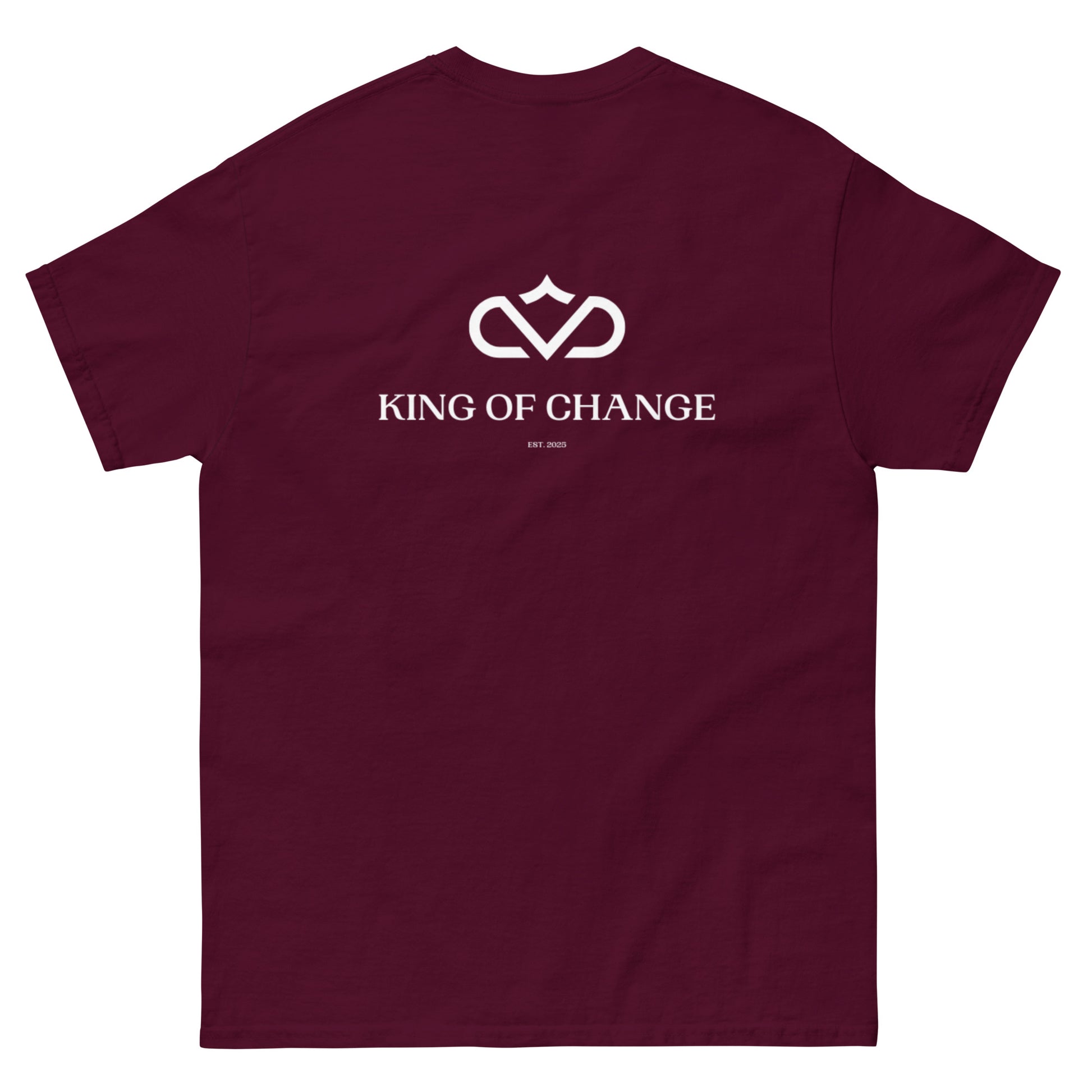 KING OF CHANGE ORIGINAL T-SHIRT MAROON BACK