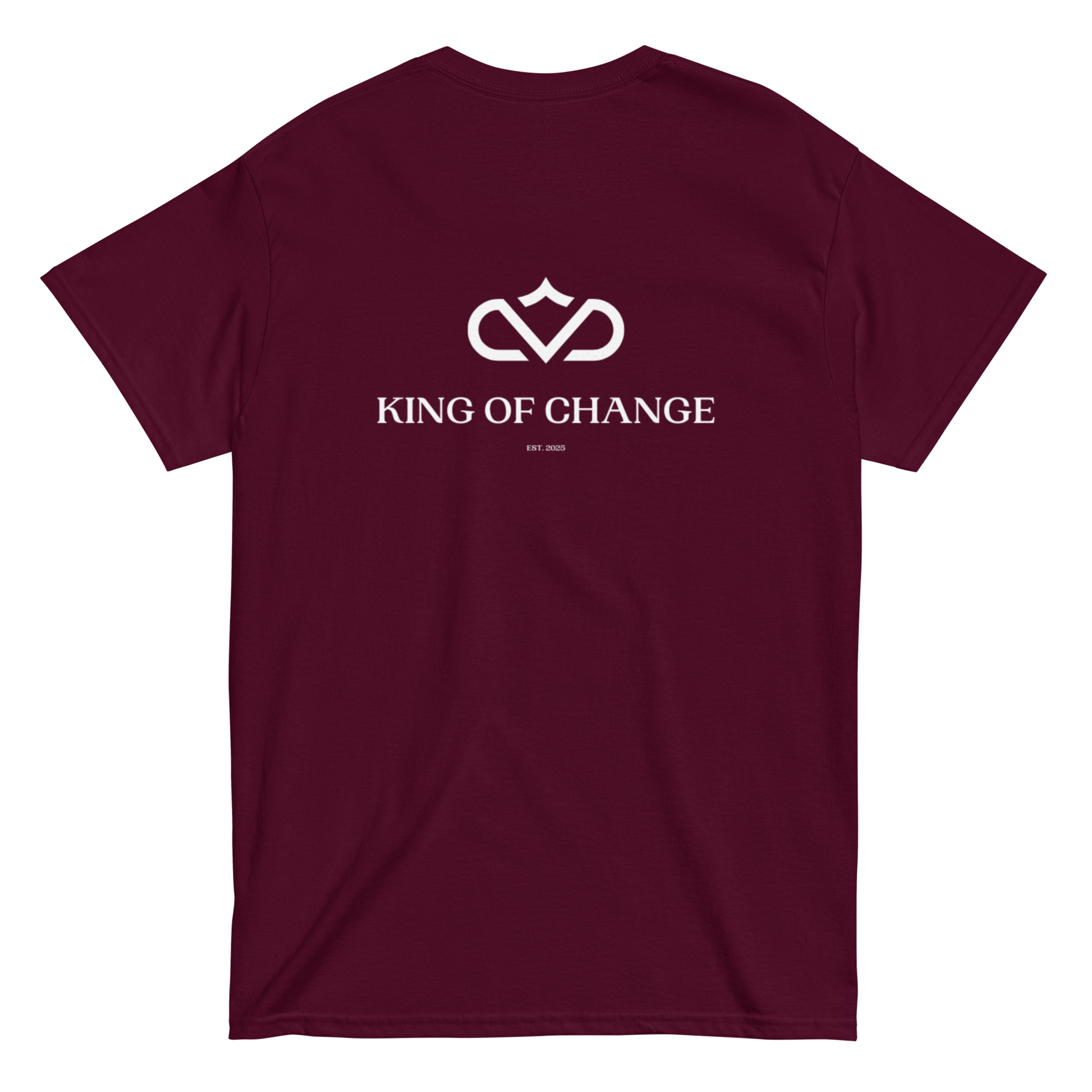 KING OF CHANGE ORIGINAL T-SHIRT MAROON BACK 2