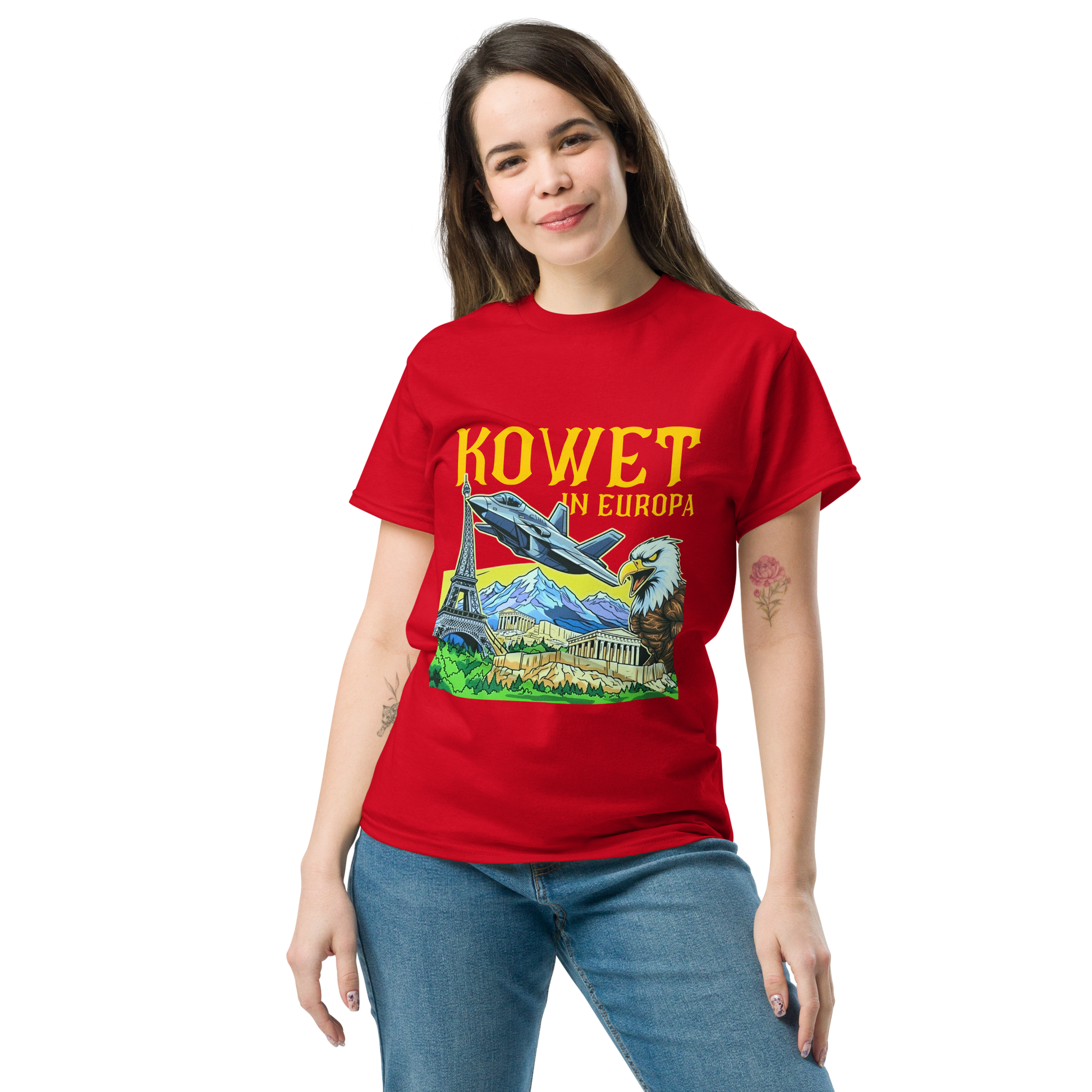 KOWET IN EUROPA T-SHIRT RED WOMAN 1