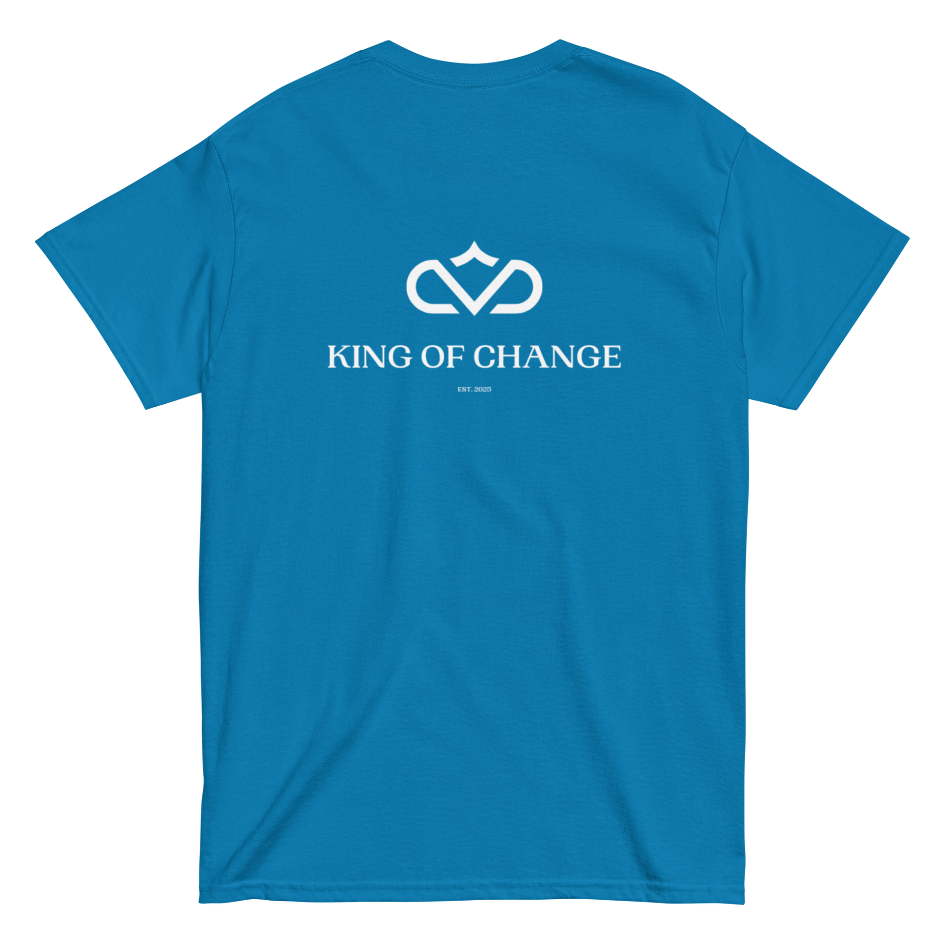 KING OF CHANGE ORIGINAL T-SHIRT SAPPHIRE BLUE BACK 2