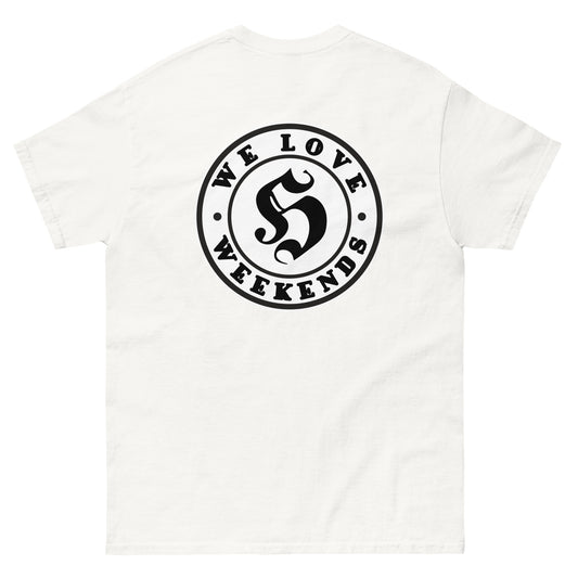 KING OF CHANGE ORIGINAL WE LOVE WEEKENDS T-SHIRT WHITE BACK