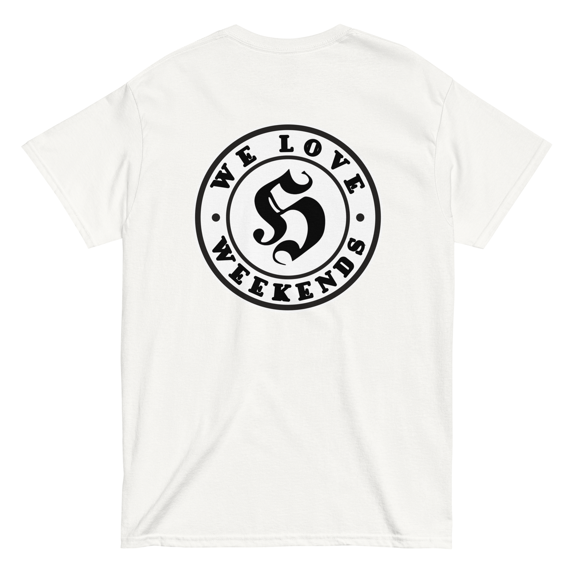 KING OF CHANGE ORIGINAL WE LOVE WEEKENDS T-SHIRT WHITE BACK 2
