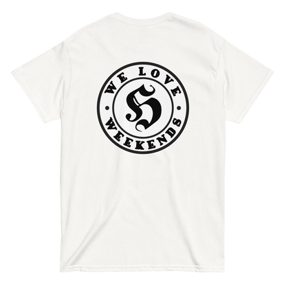 KING OF CHANGE ORIGINAL WE LOVE WEEKENDS T-SHIRT WHITE BACK 2