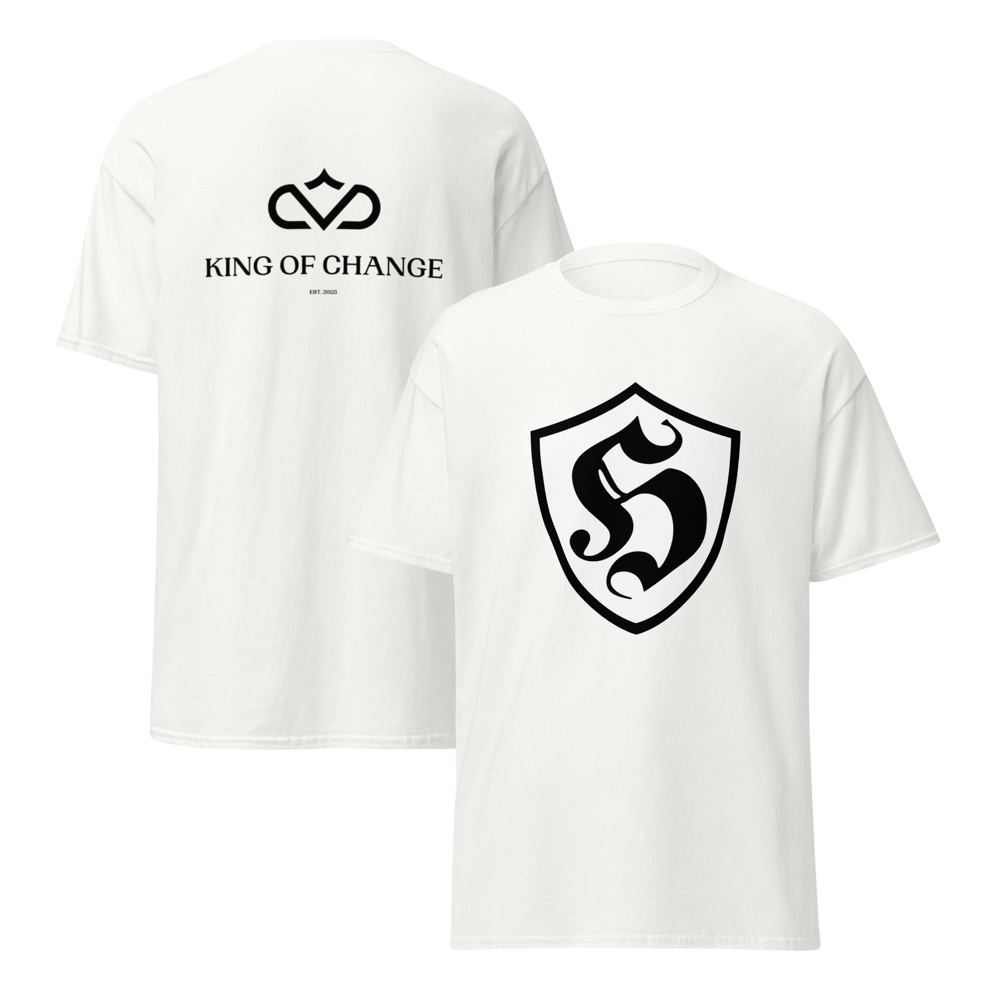 KING OF CHANGE ORIGINAL HOOLIGAN T-SHIRT WHITE FRONT & BACK