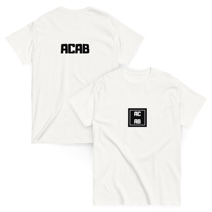 KING OF CHANGE ORIGINAL ACAB T-SHIRT WHITE FRONT & BACK