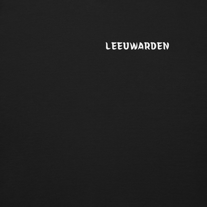 LEEUWARDEN LEGACY SWEATER BLACK CLOSE UP CITY NAME
