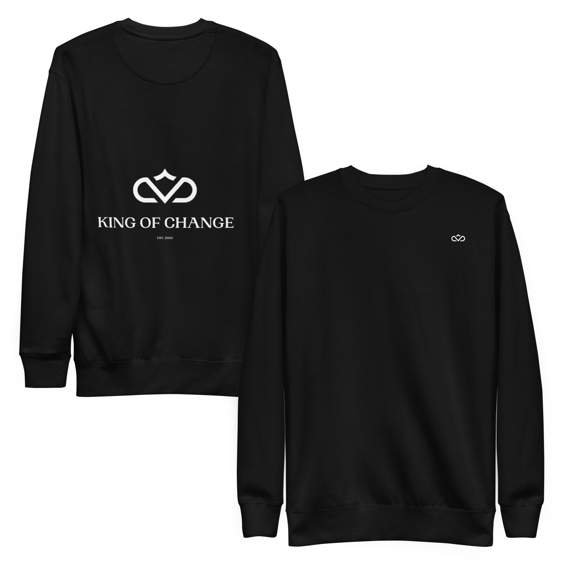 KING OF CHANGE ORIGINAL SWEATER BLACK FRONT & BACK