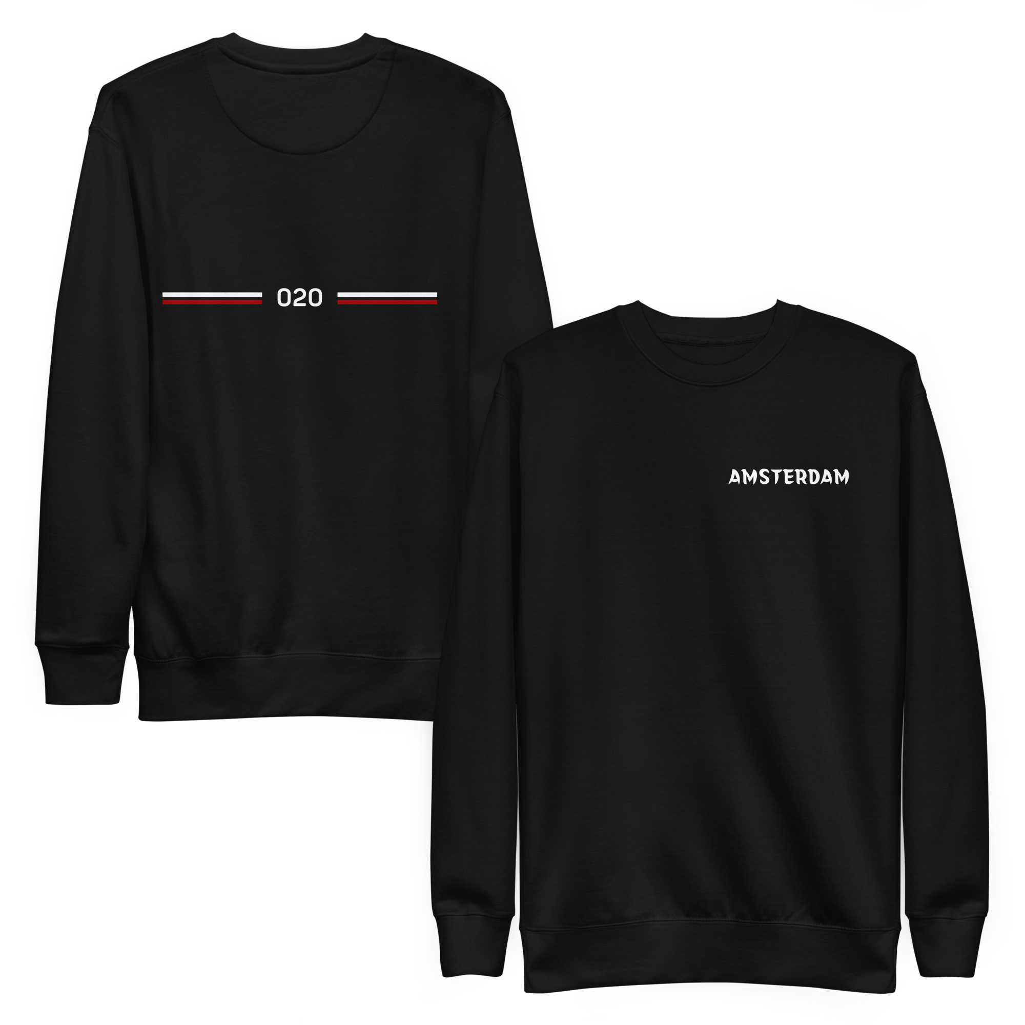 AMSTERDAM LEGACY SWEATER BLACK FRONT & BACK