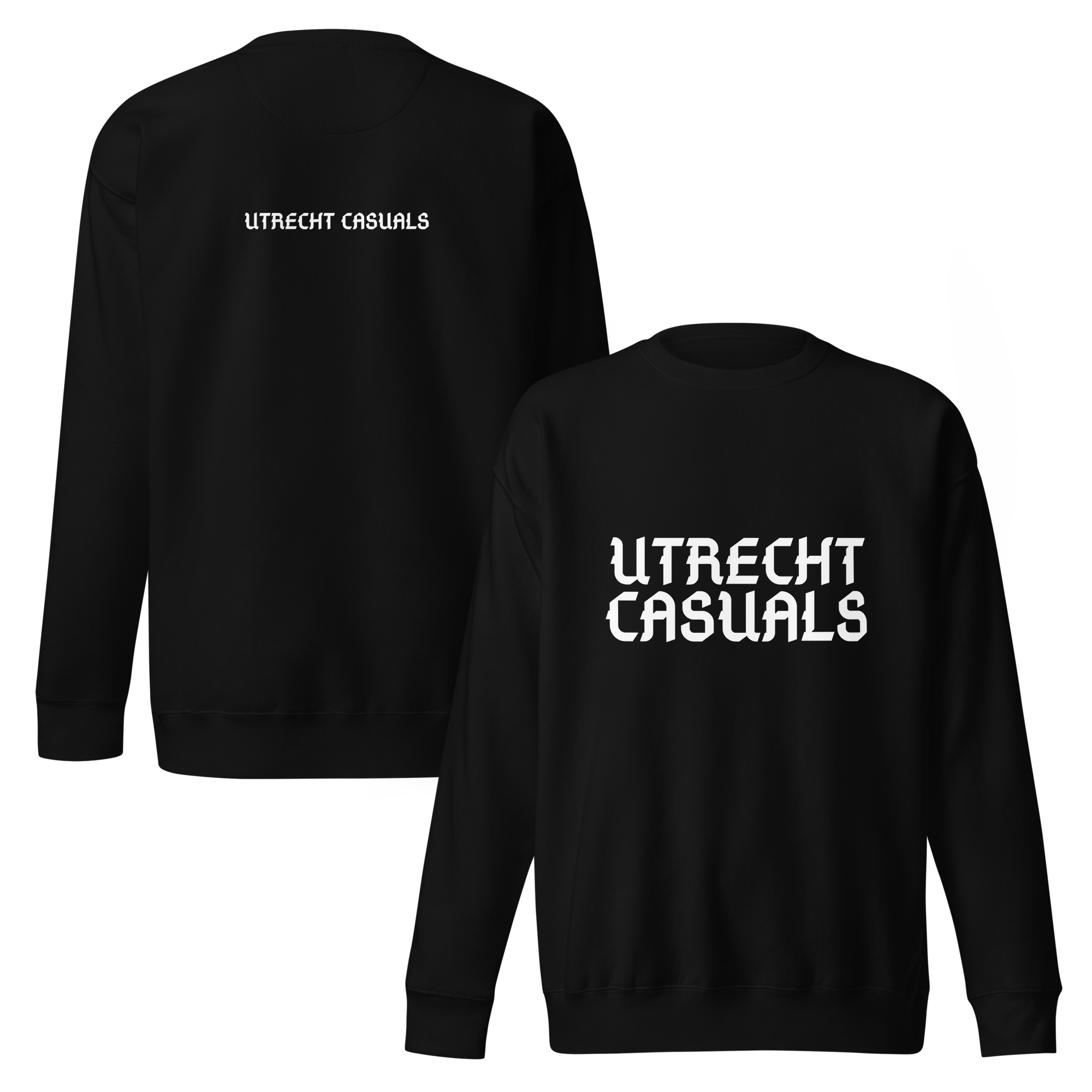 UTRECHT CASUALS SWEATER BLACK FRONT & BACK